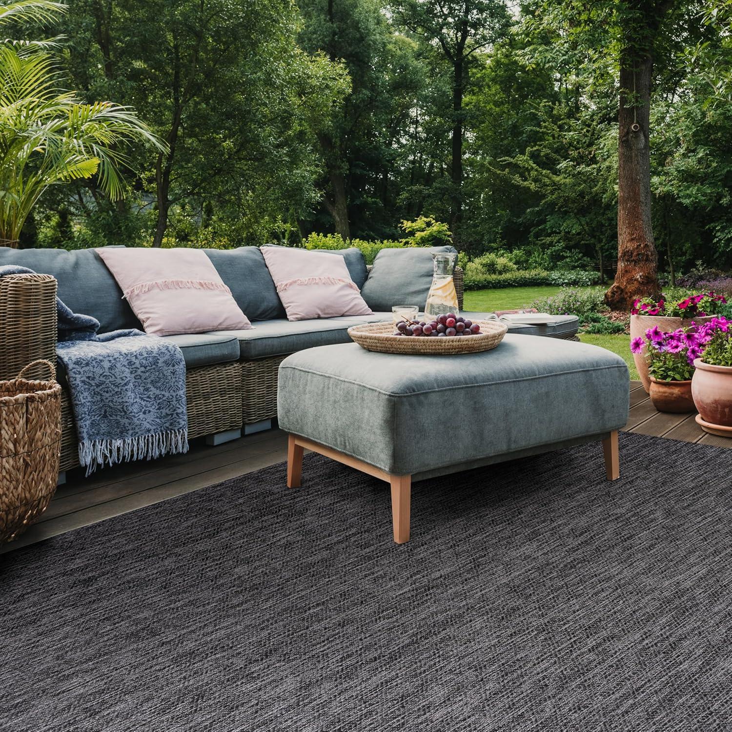 image:imageSAFAVIEH Washable Rug Outdoor Courtyard Collection 10 x 14 Grey NonShedding amp Easy Cleaning Ideal for Patio Backyard Mudroom CY852036811BlackGrey