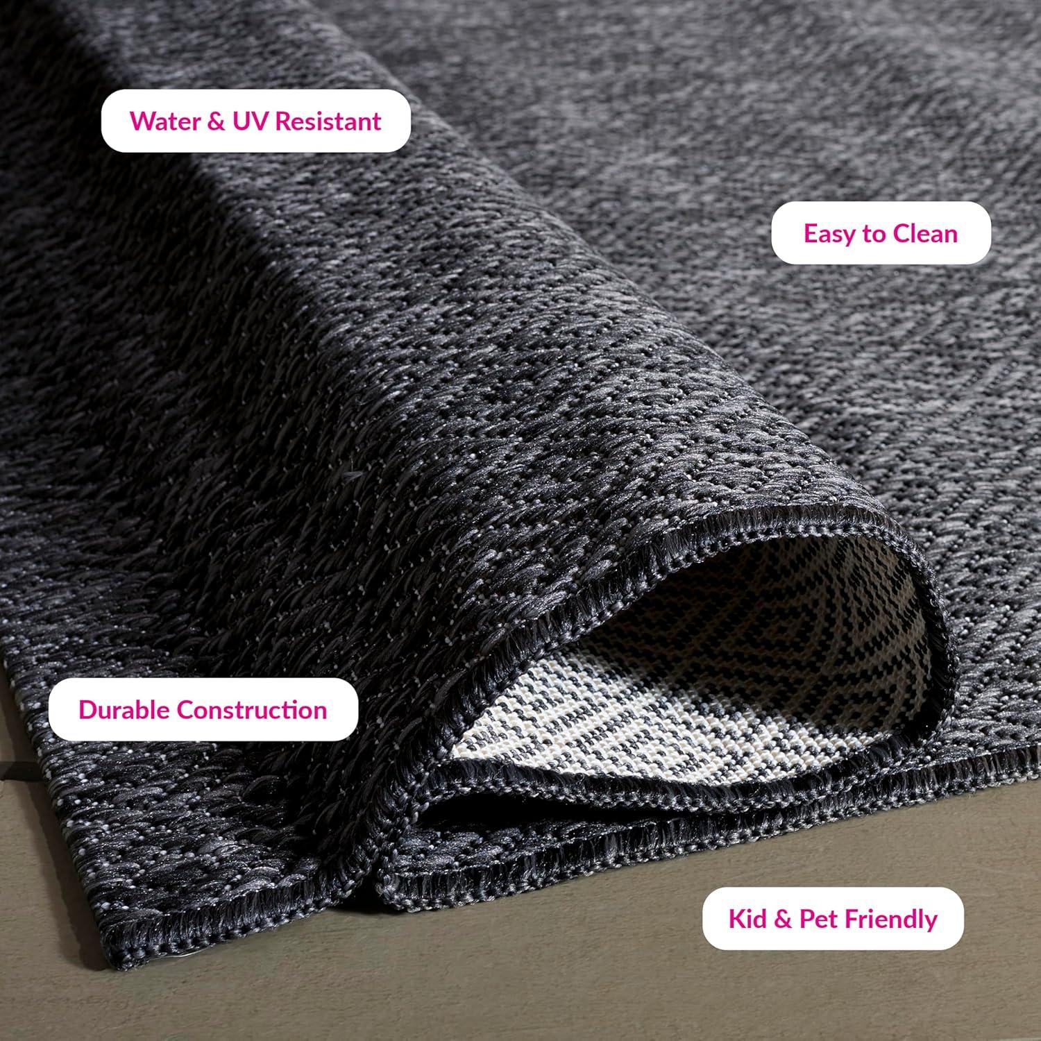 image:imageSAFAVIEH Washable Rug Outdoor Courtyard Collection 10 x 14 Grey NonShedding amp Easy Cleaning Ideal for Patio Backyard Mudroom CY852036811BlackGrey