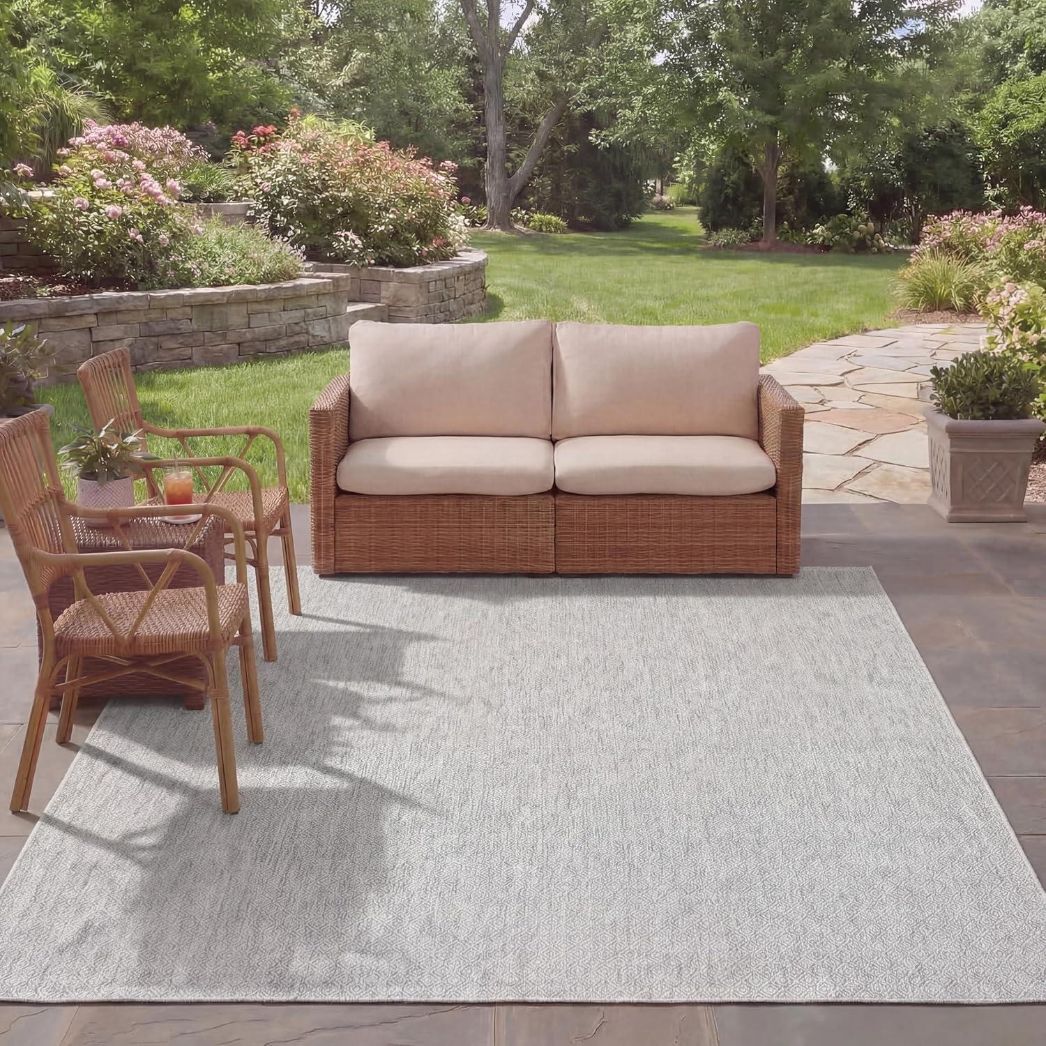 image:imageSAFAVIEH Washable Rug Outdoor Courtyard Collection 10 x 14 Grey NonShedding amp Easy Cleaning Ideal for Patio Backyard Mudroom CY852036811Grey