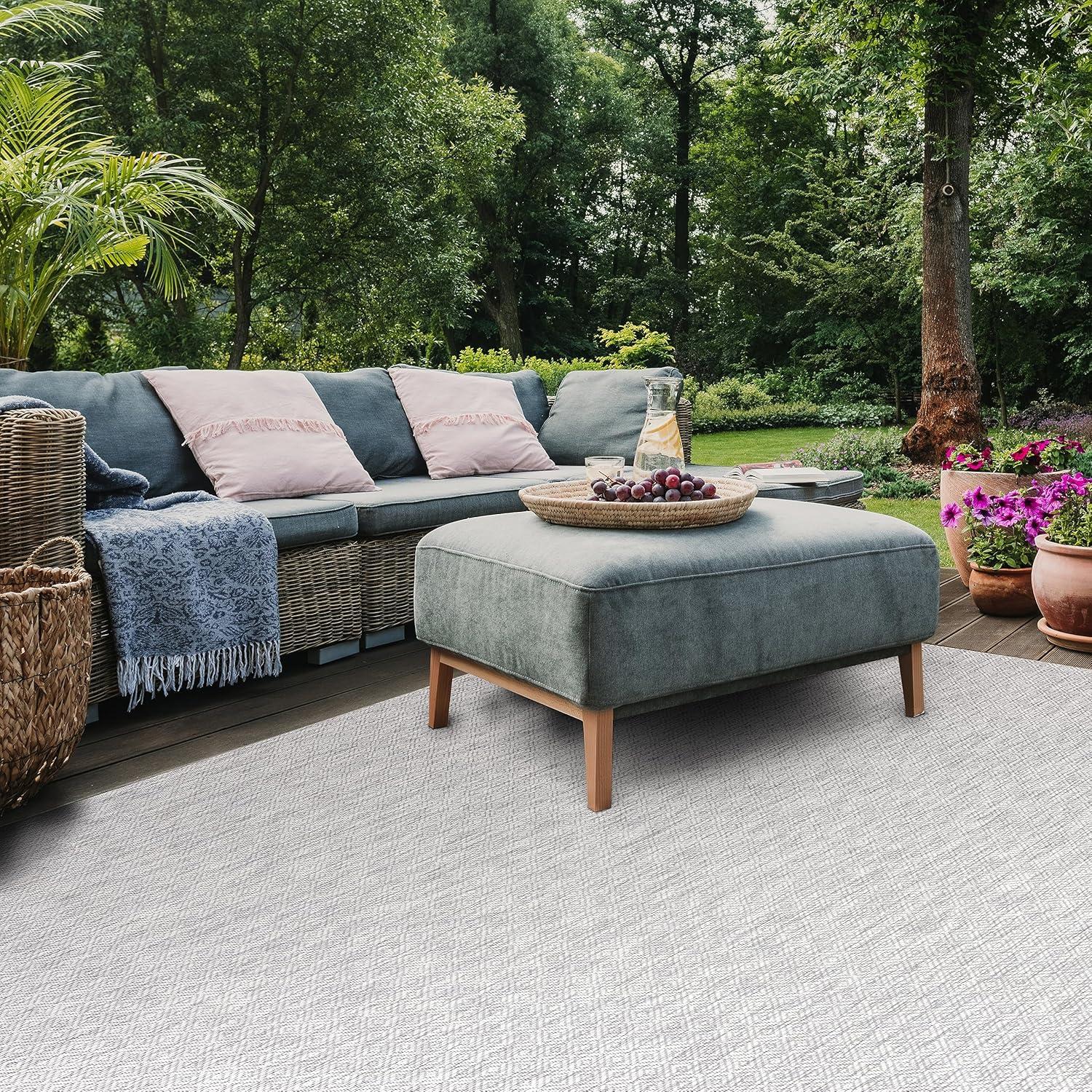 image:imageSAFAVIEH Washable Rug Outdoor Courtyard Collection 10 x 14 Grey NonShedding amp Easy Cleaning Ideal for Patio Backyard Mudroom CY852036811Grey