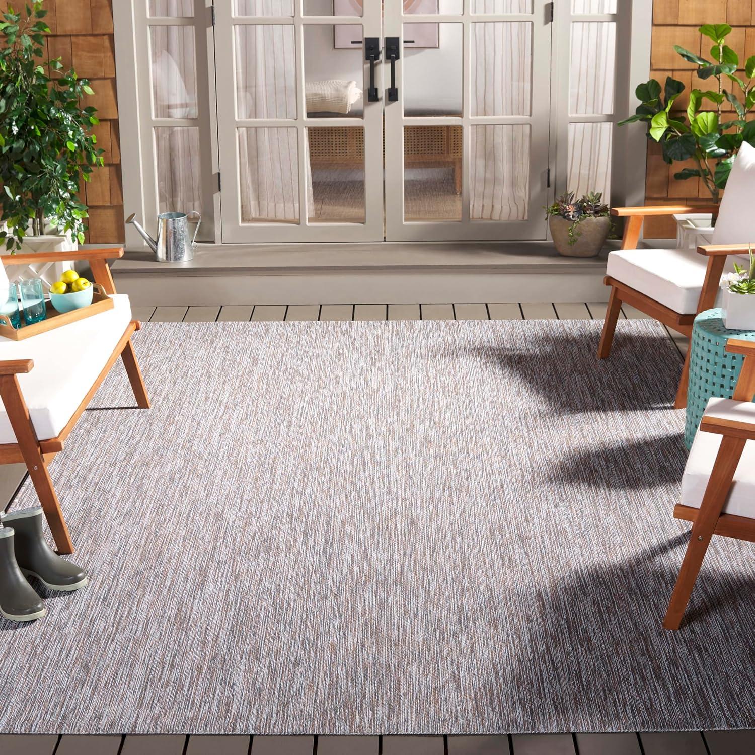 image:imageSAFAVIEH Washable Rug Outdoor Courtyard Collection 10 x 14 Grey NonShedding amp Easy Cleaning Ideal for Patio Backyard Mudroom CY852036811IvoryBeige Grey