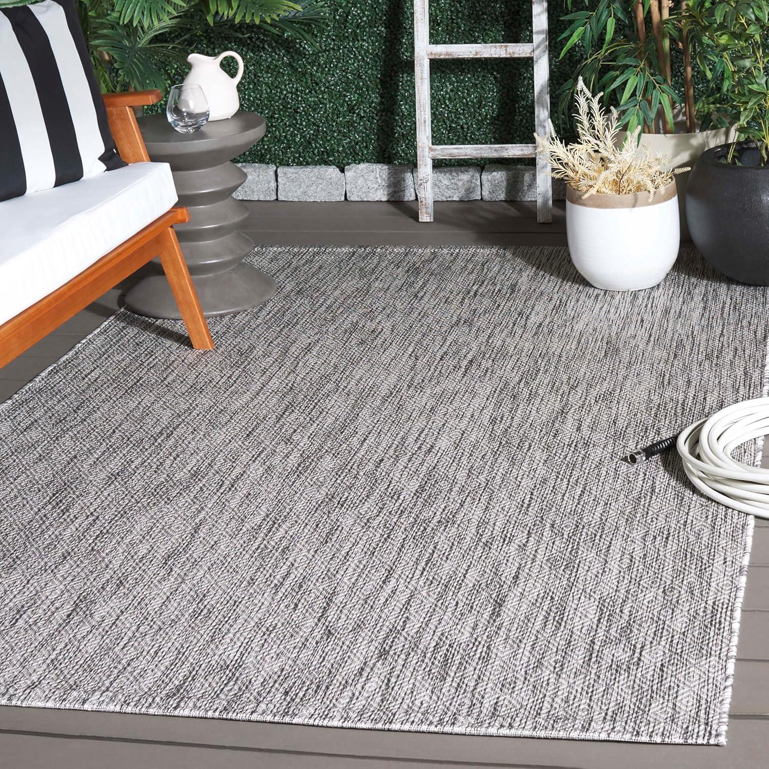 image:imageSAFAVIEH Washable Rug Outdoor Courtyard Collection 10 x 14 Grey NonShedding amp Easy Cleaning Ideal for Patio Backyard Mudroom CY852036811Light GreyDark Grey