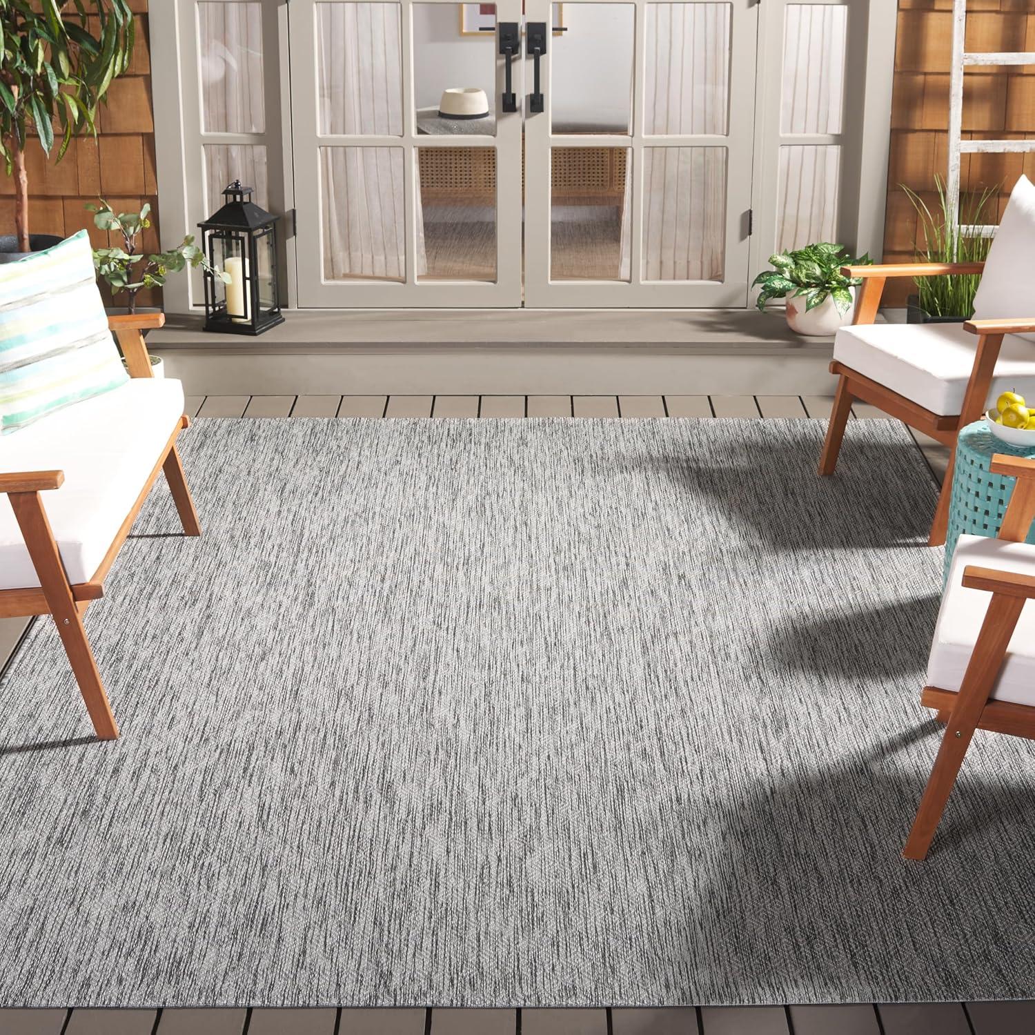 image:imageSAFAVIEH Washable Rug Outdoor Courtyard Collection 10 x 14 Grey NonShedding amp Easy Cleaning Ideal for Patio Backyard Mudroom CY852036811Light GreyDark Grey