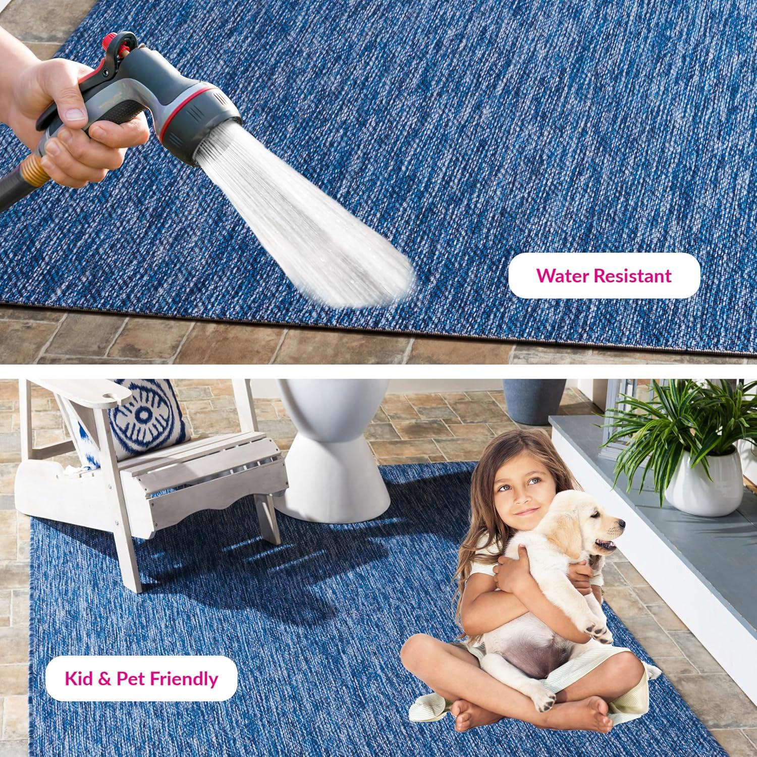 image:imageSAFAVIEH Washable Rug Outdoor Courtyard Collection 10 x 14 Grey NonShedding amp Easy Cleaning Ideal for Patio Backyard Mudroom CY852036811Navy