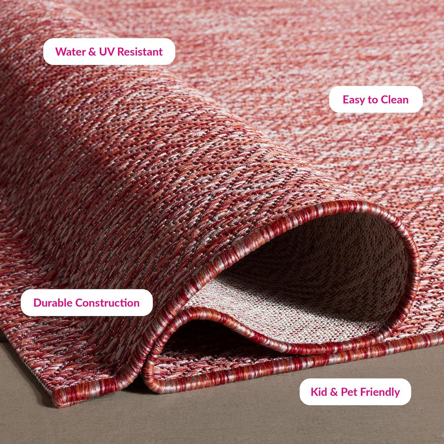 image:imageSAFAVIEH Washable Rug Outdoor Courtyard Collection 10 x 14 Grey NonShedding amp Easy Cleaning Ideal for Patio Backyard Mudroom CY852036811Red