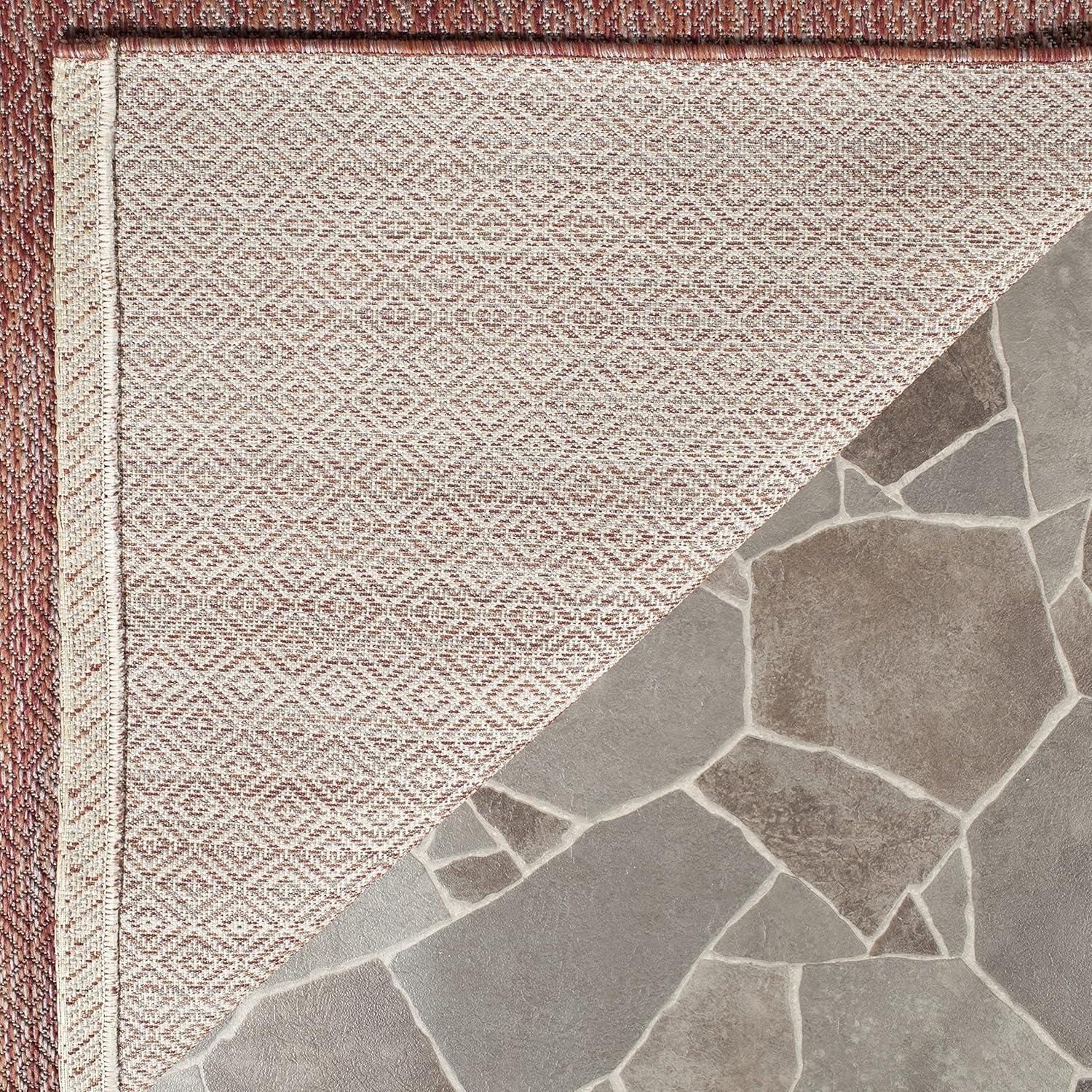 image:imageSAFAVIEH Washable Rug Outdoor Courtyard Collection 10 x 14 Grey NonShedding amp Easy Cleaning Ideal for Patio Backyard Mudroom CY852036811Red