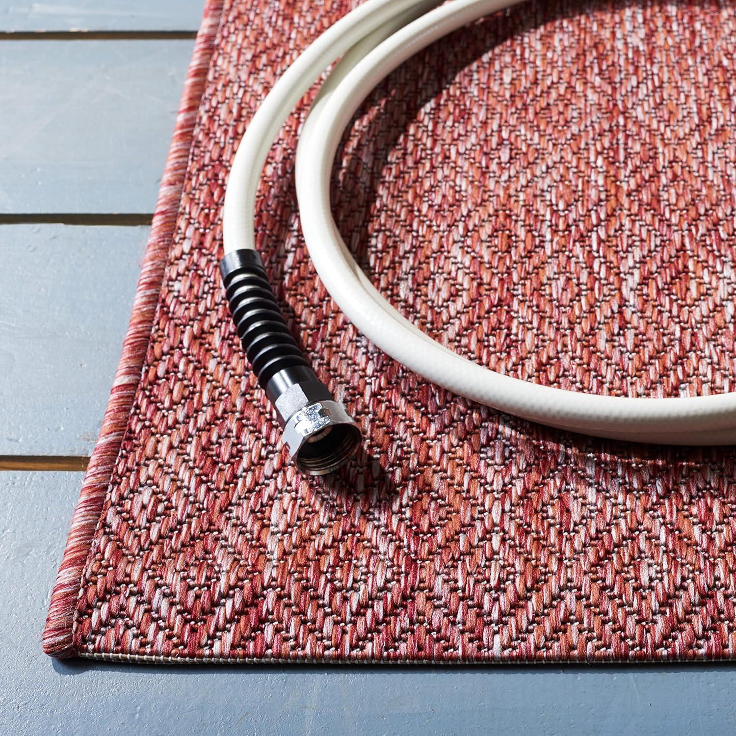 image:imageSAFAVIEH Washable Rug Outdoor Courtyard Collection 10 x 14 Grey NonShedding amp Easy Cleaning Ideal for Patio Backyard Mudroom CY852036811Red