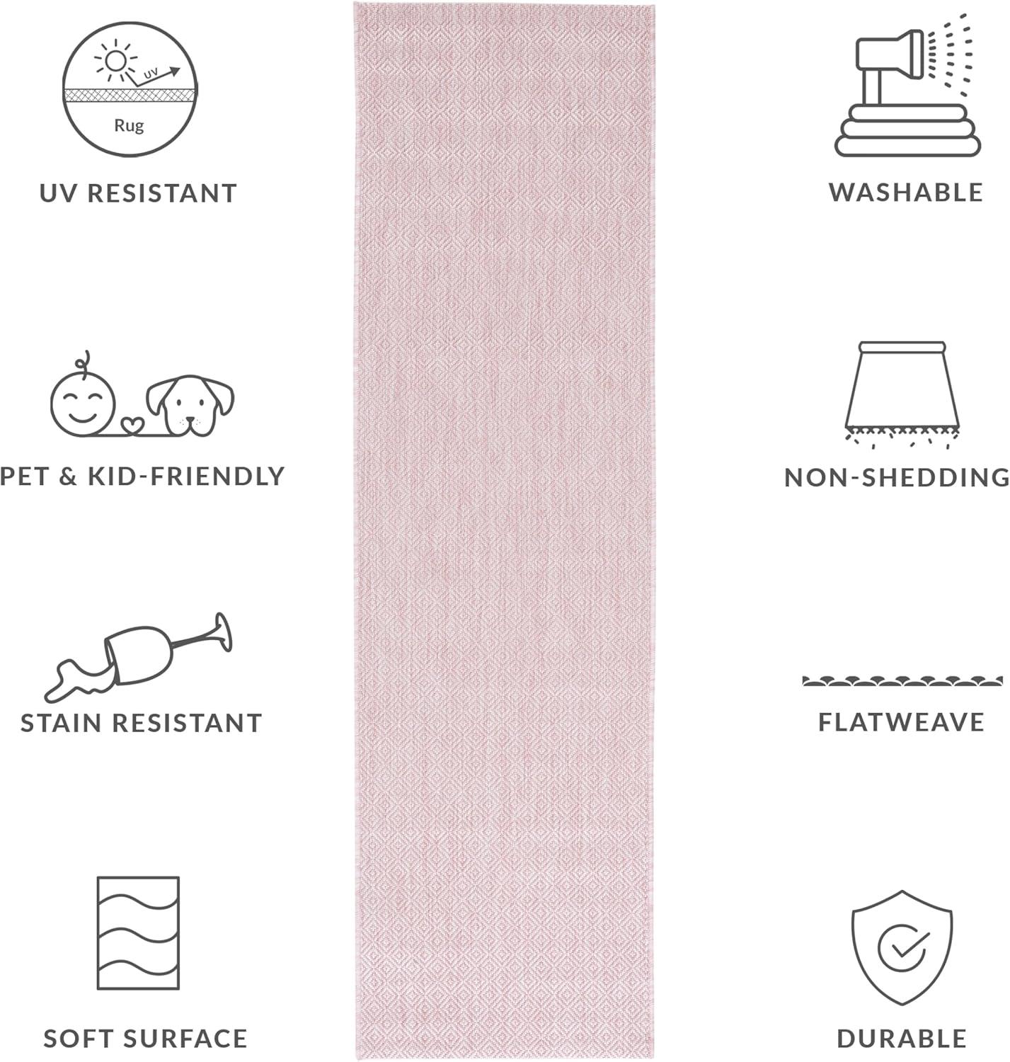 image:imageSAFAVIEH Washable Rug Outdoor Courtyard Collection 10 x 14 Grey NonShedding amp Easy Cleaning Ideal for Patio Backyard Mudroom CY852036811Soft Pink