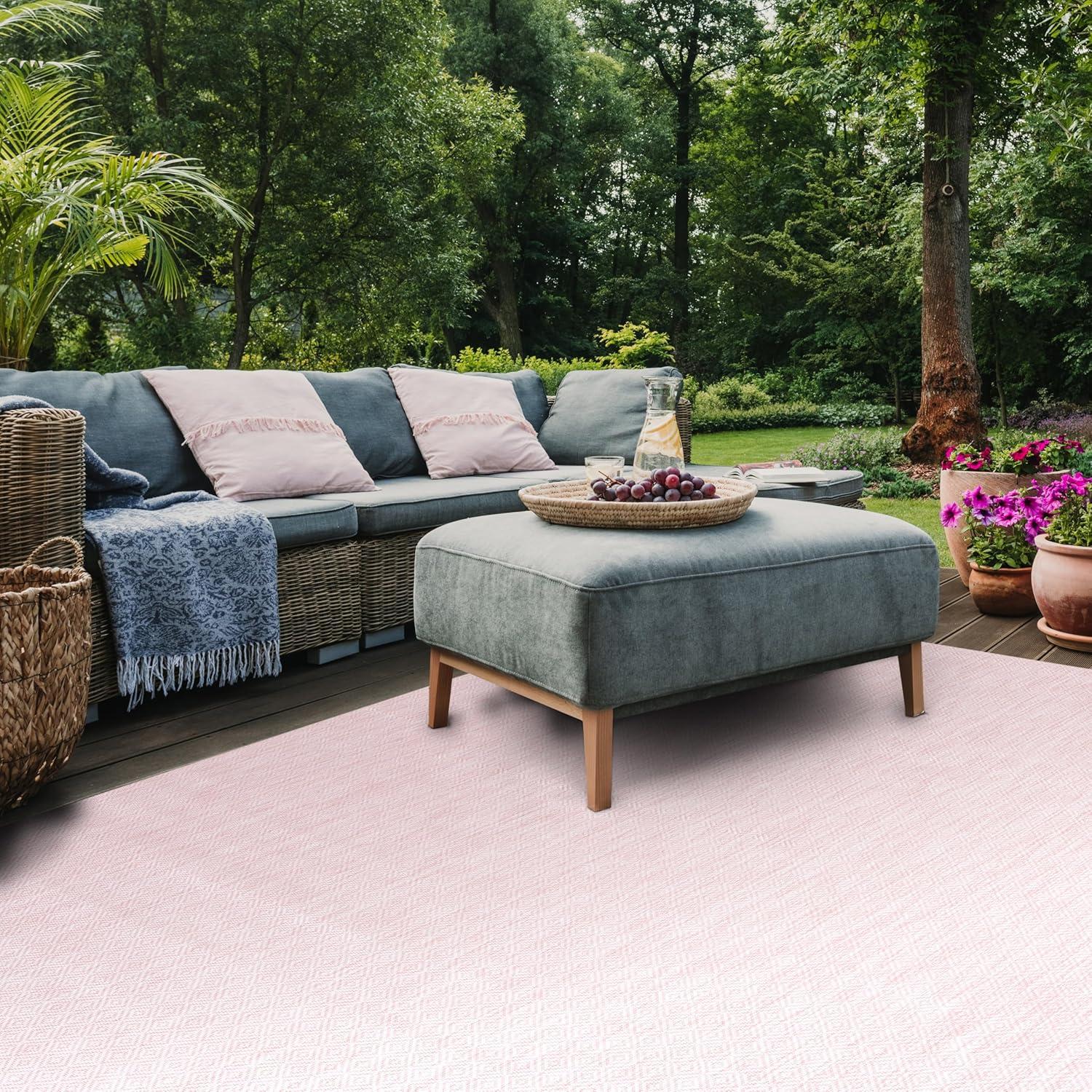 image:imageSAFAVIEH Washable Rug Outdoor Courtyard Collection 10 x 14 Grey NonShedding amp Easy Cleaning Ideal for Patio Backyard Mudroom CY852036811Soft Pink