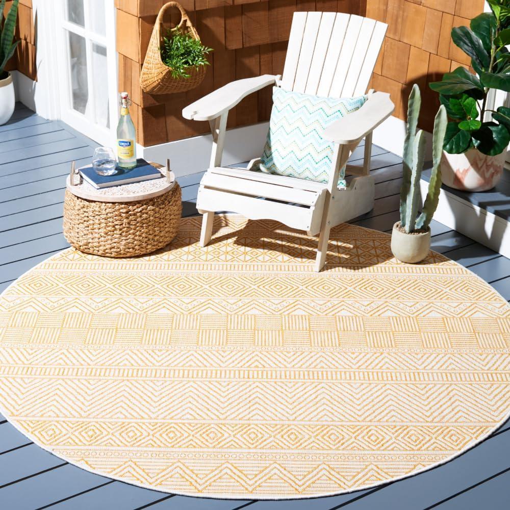 image:imageSAFAVIEH Washable Rug Outdoor Courtyard Collection 53 x 77 Black amp Grey NonShedding amp Easy Cleaning Ideal for Patio Backyard Mudroom CY819637612BeigeGold