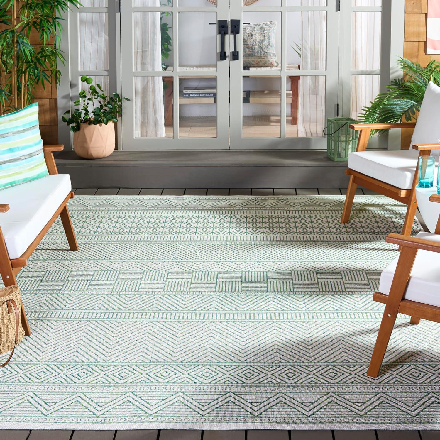image:imageSAFAVIEH Washable Rug Outdoor Courtyard Collection 53 x 77 Black amp Grey NonShedding amp Easy Cleaning Ideal for Patio Backyard Mudroom CY819637612BeigeGreen