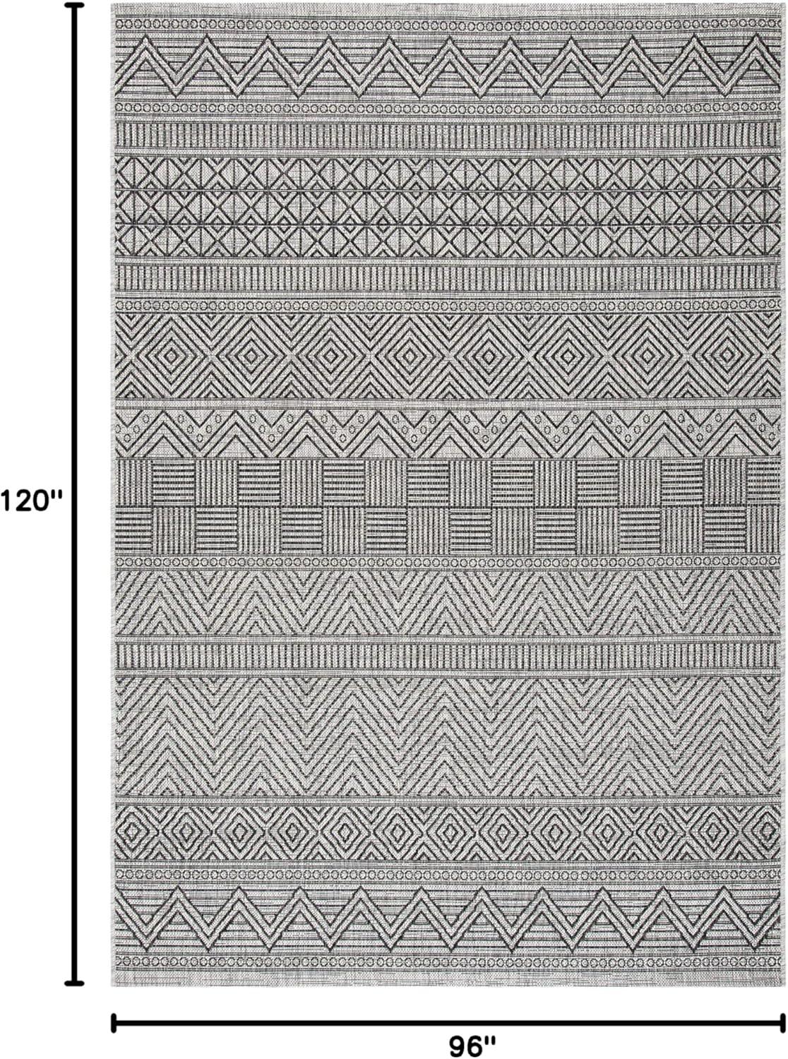 image:imageSAFAVIEH Washable Rug Outdoor Courtyard Collection 53 x 77 Black amp Grey NonShedding amp Easy Cleaning Ideal for Patio Backyard Mudroom CY819637612BlackGrey