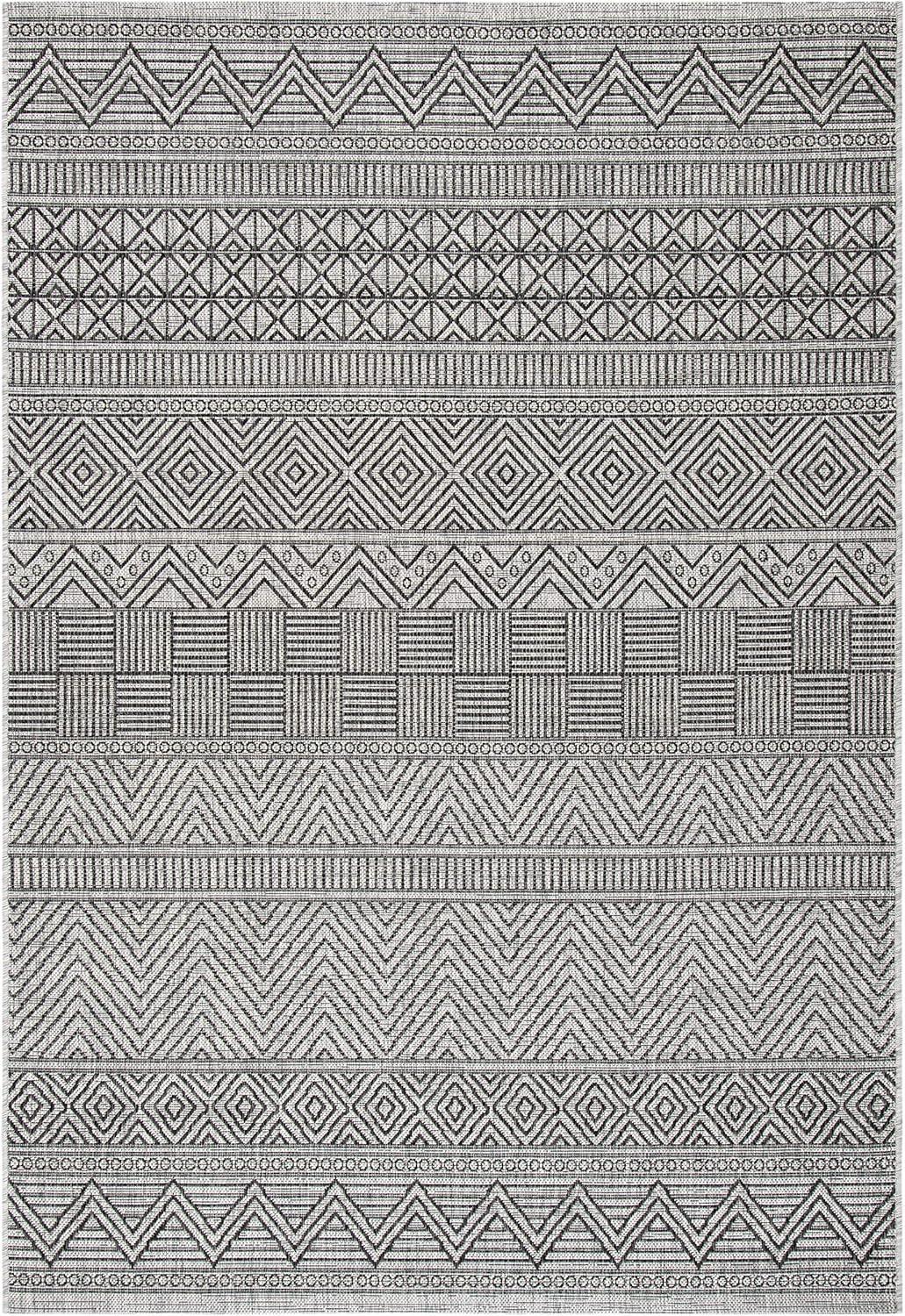 image:imageSAFAVIEH Washable Rug Outdoor Courtyard Collection 53 x 77 Black amp Grey NonShedding amp Easy Cleaning Ideal for Patio Backyard Mudroom CY819637612BlackGrey