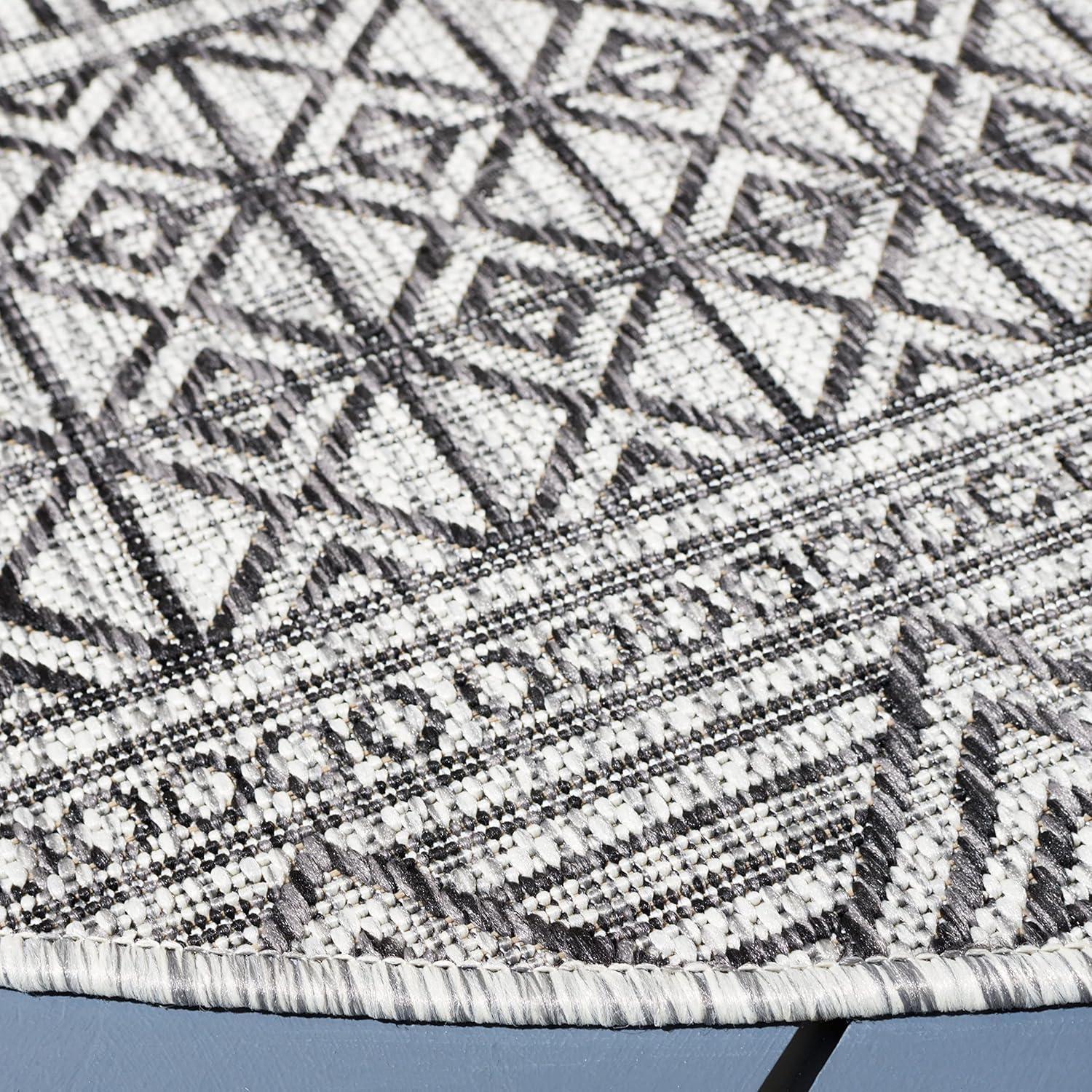 image:imageSAFAVIEH Washable Rug Outdoor Courtyard Collection 53 x 77 Black amp Grey NonShedding amp Easy Cleaning Ideal for Patio Backyard Mudroom CY819637612BlackGrey