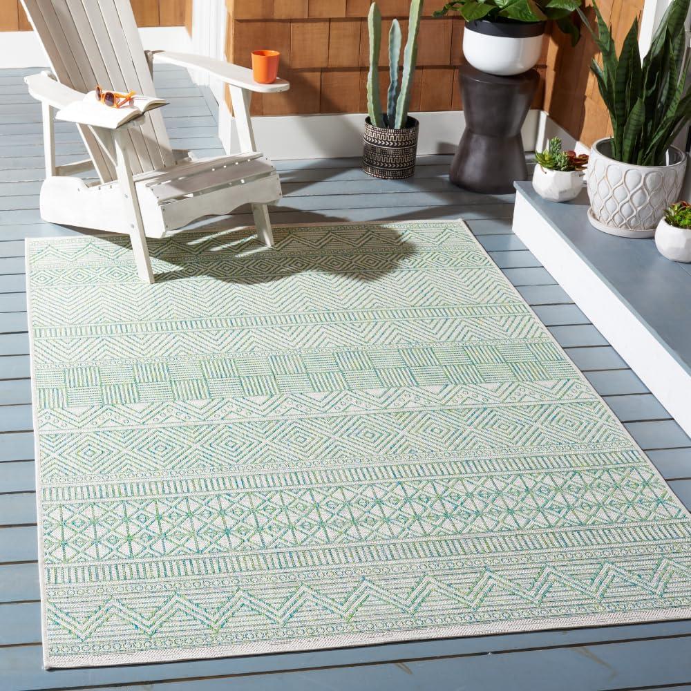image:imageSAFAVIEH Washable Rug Outdoor Courtyard Collection 53 x 77 Black amp Grey NonShedding amp Easy Cleaning Ideal for Patio Backyard Mudroom CY819637612BeigeGreen