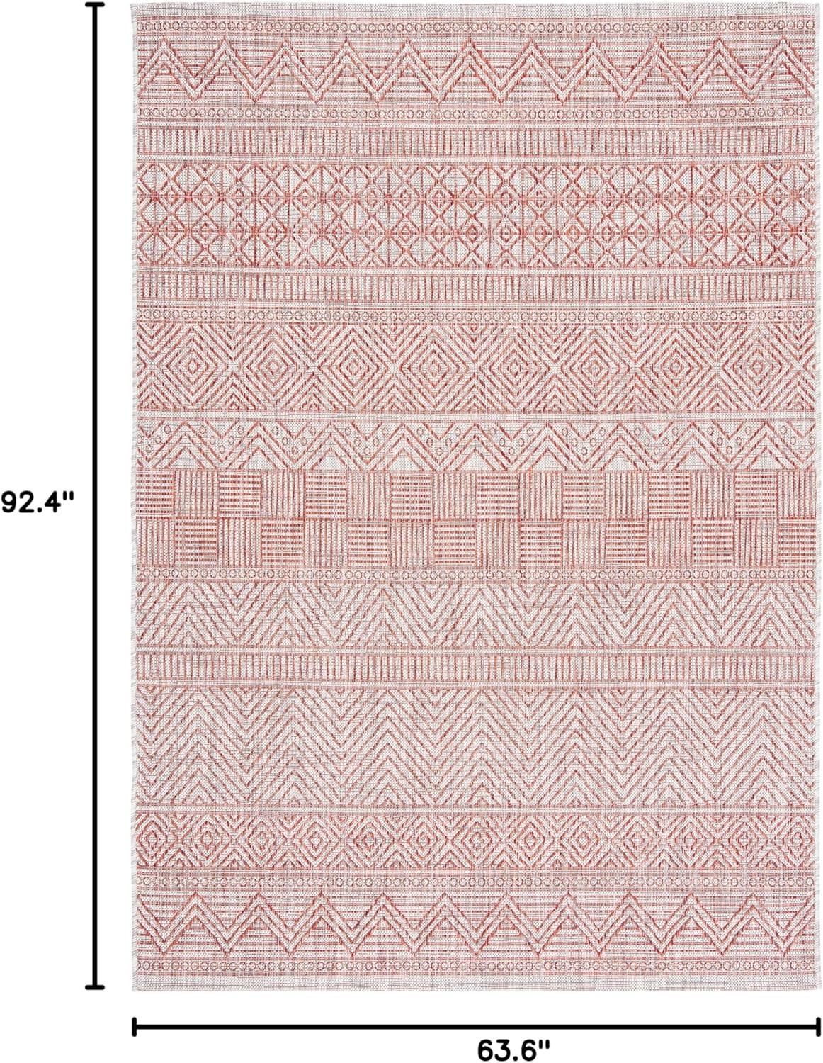 image:imageSAFAVIEH Washable Rug Outdoor Courtyard Collection 53 x 77 Black amp Grey NonShedding amp Easy Cleaning Ideal for Patio Backyard Mudroom CY819637612BeigeRust