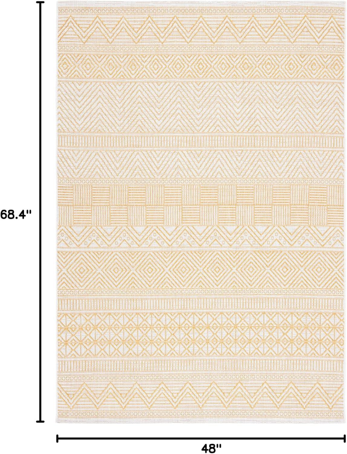 image:imageSAFAVIEH Washable Rug Outdoor Courtyard Collection 53 x 77 Black amp Grey NonShedding amp Easy Cleaning Ideal for Patio Backyard Mudroom CY819637612BeigeGold