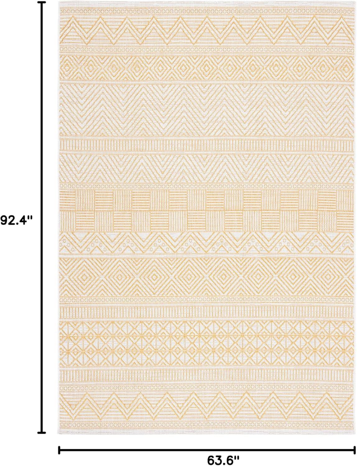 image:imageSAFAVIEH Washable Rug Outdoor Courtyard Collection 53 x 77 Black amp Grey NonShedding amp Easy Cleaning Ideal for Patio Backyard Mudroom CY819637612BeigeGold