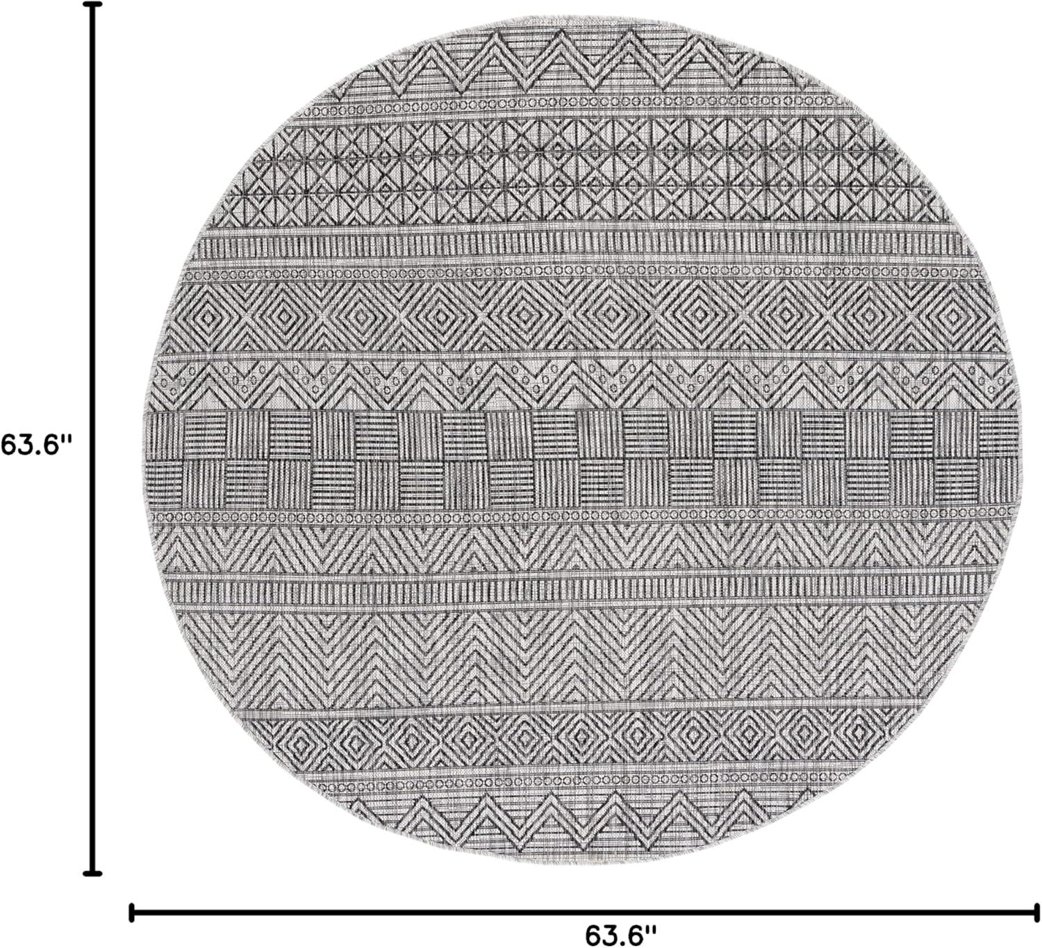 image:imageSAFAVIEH Washable Rug Outdoor Courtyard Collection 53 x 77 Black amp Grey NonShedding amp Easy Cleaning Ideal for Patio Backyard Mudroom CY819637612BlackGrey
