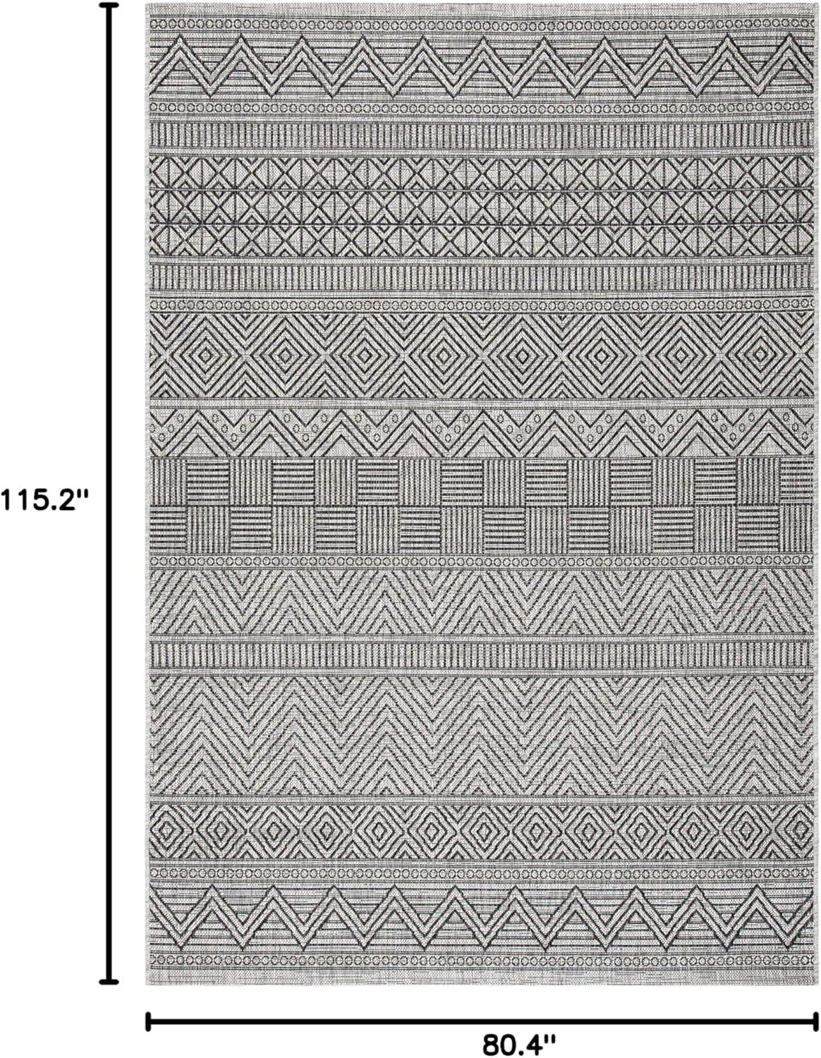 image:imageSAFAVIEH Washable Rug Outdoor Courtyard Collection 53 x 77 Black amp Grey NonShedding amp Easy Cleaning Ideal for Patio Backyard Mudroom CY819637612BlackGrey