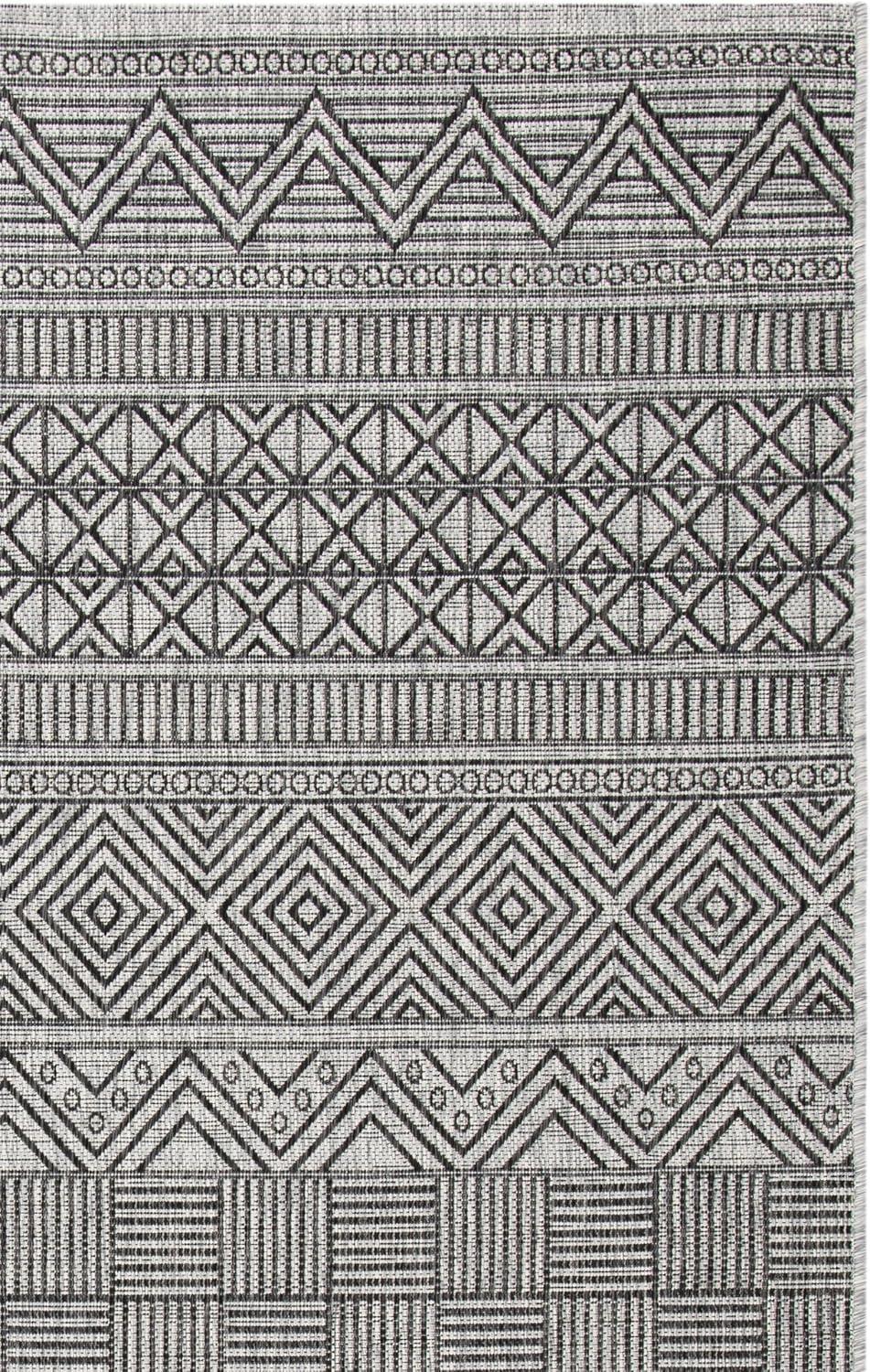 image:imageSAFAVIEH Washable Rug Outdoor Courtyard Collection 53 x 77 Black amp Grey NonShedding amp Easy Cleaning Ideal for Patio Backyard Mudroom CY819637612BlackGrey