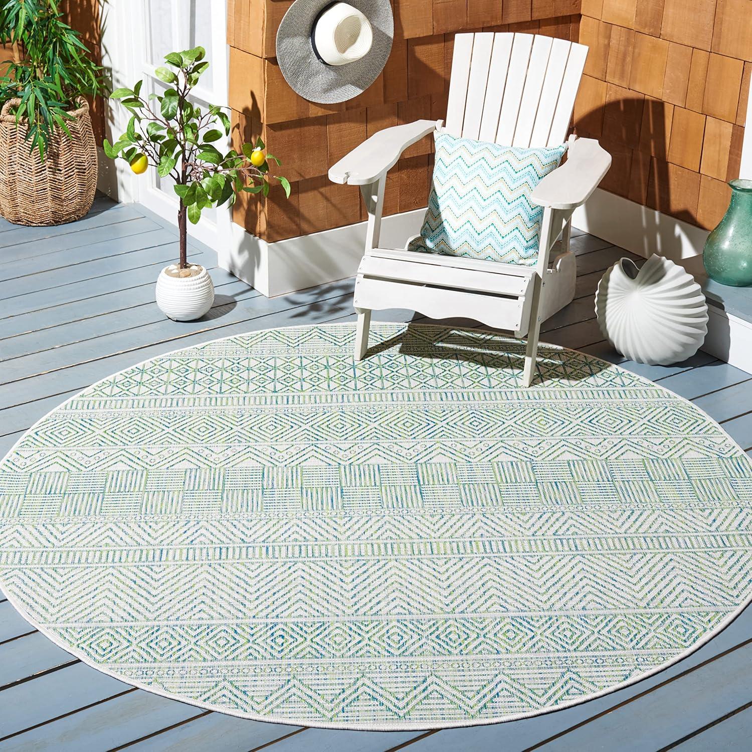 image:imageSAFAVIEH Washable Rug Outdoor Courtyard Collection 53 x 77 Black amp Grey NonShedding amp Easy Cleaning Ideal for Patio Backyard Mudroom CY819637612BeigeGreen