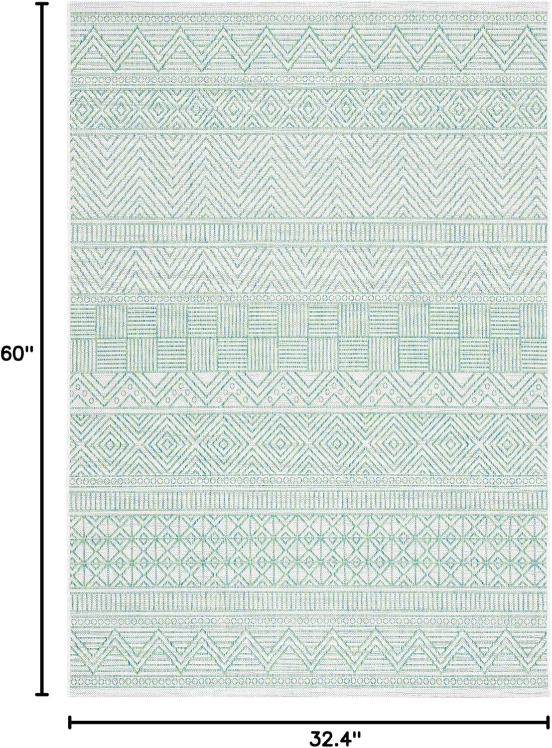 image:imageSAFAVIEH Washable Rug Outdoor Courtyard Collection 53 x 77 Black amp Grey NonShedding amp Easy Cleaning Ideal for Patio Backyard Mudroom CY819637612BeigeGreen