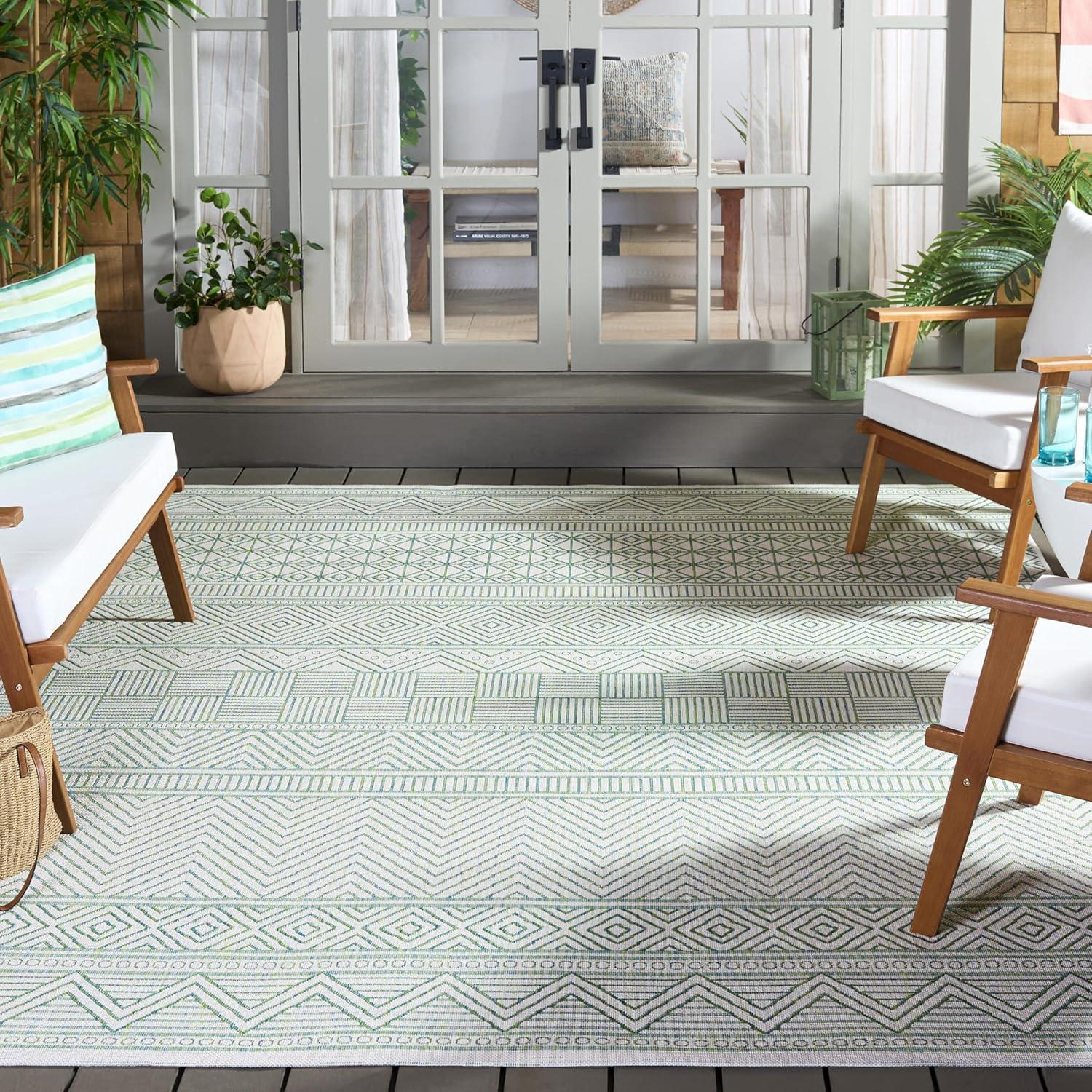 image:imageSAFAVIEH Washable Rug Outdoor Courtyard Collection 53 x 77 Black amp Grey NonShedding amp Easy Cleaning Ideal for Patio Backyard Mudroom CY819637612BeigeGreen