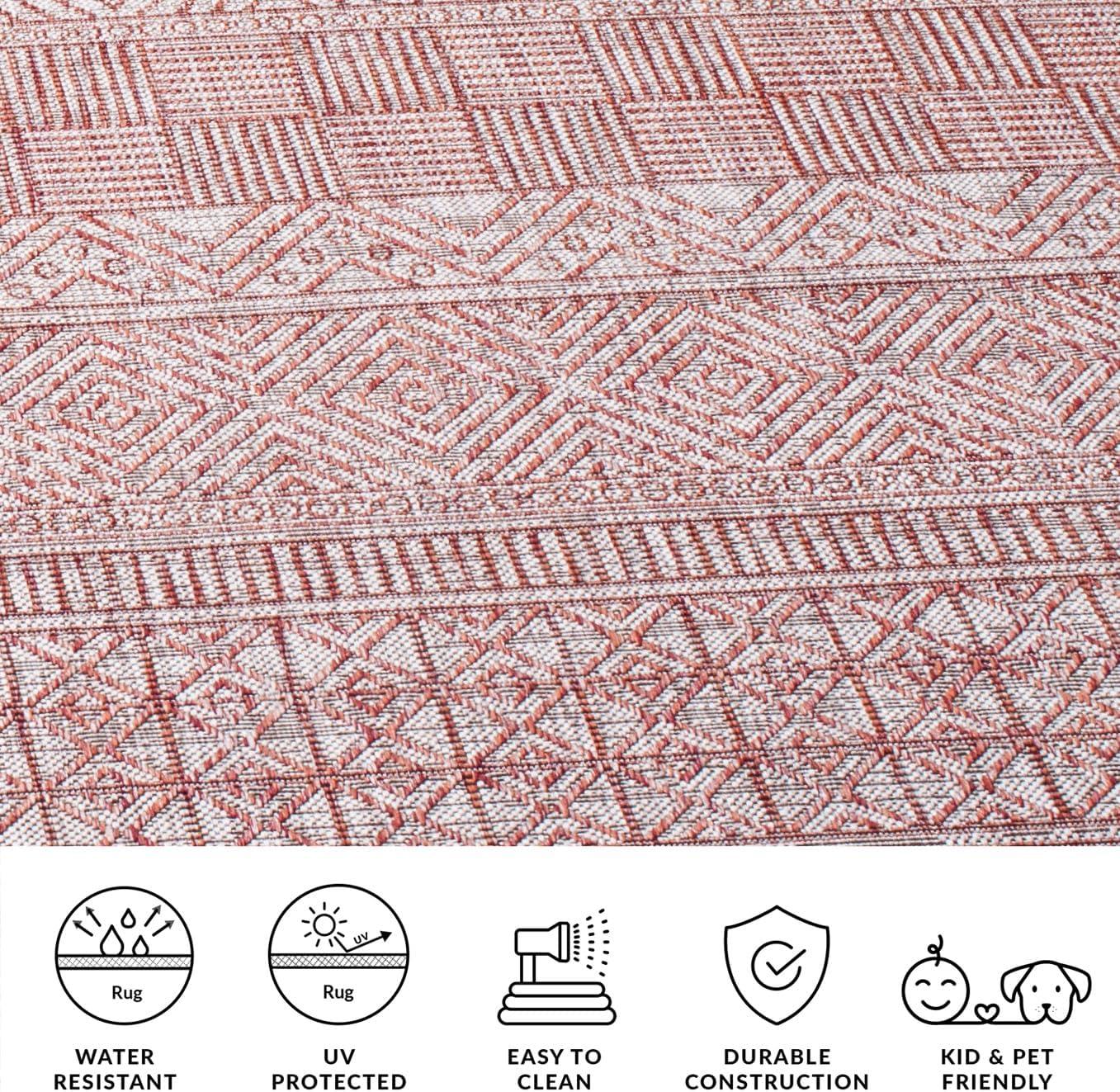 image:imageSAFAVIEH Washable Rug Outdoor Courtyard Collection 53 x 77 Black amp Grey NonShedding amp Easy Cleaning Ideal for Patio Backyard Mudroom CY819637612BeigeRust