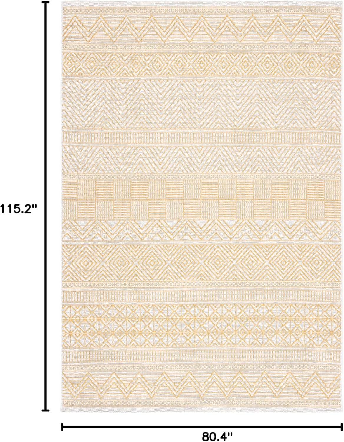 image:imageSAFAVIEH Washable Rug Outdoor Courtyard Collection 53 x 77 Black amp Grey NonShedding amp Easy Cleaning Ideal for Patio Backyard Mudroom CY819637612BeigeGold