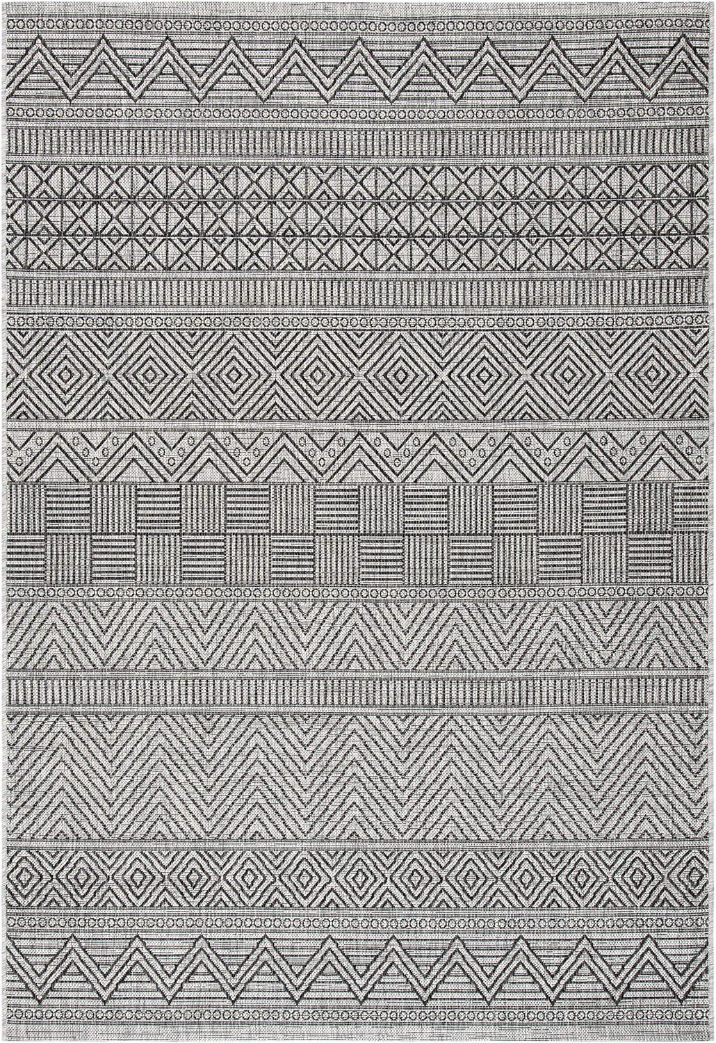 image:imageSAFAVIEH Washable Rug Outdoor Courtyard Collection 53 x 77 Black amp Grey NonShedding amp Easy Cleaning Ideal for Patio Backyard Mudroom CY819637612BlackGrey