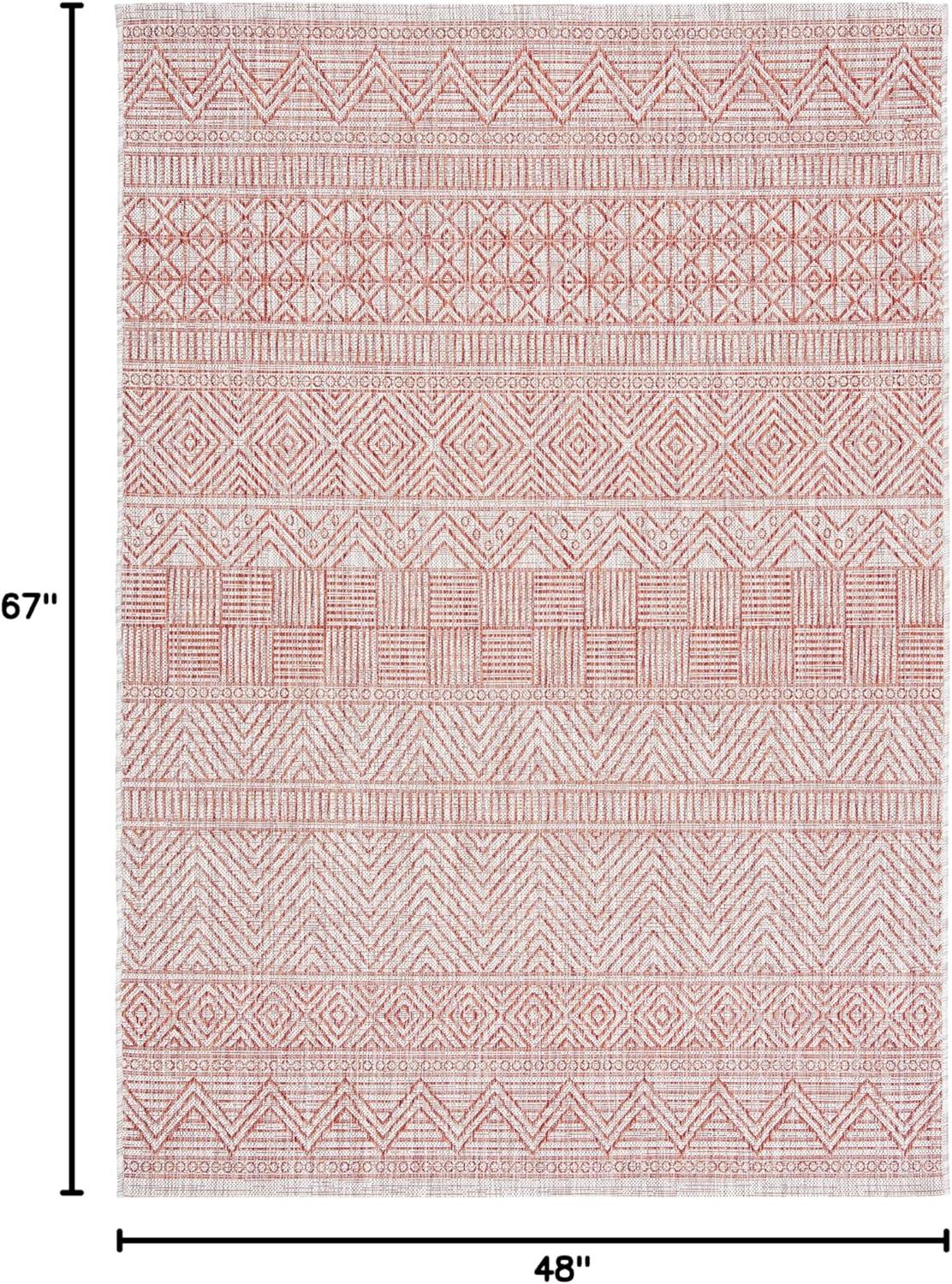 image:imageSAFAVIEH Washable Rug Outdoor Courtyard Collection 53 x 77 Black amp Grey NonShedding amp Easy Cleaning Ideal for Patio Backyard Mudroom CY819637612BeigeRust