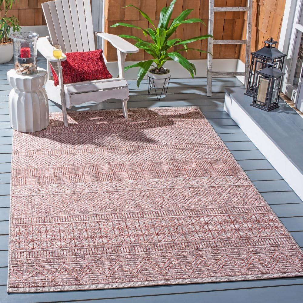 image:imageSAFAVIEH Washable Rug Outdoor Courtyard Collection 53 x 77 Black amp Grey NonShedding amp Easy Cleaning Ideal for Patio Backyard Mudroom CY819637612BeigeRust