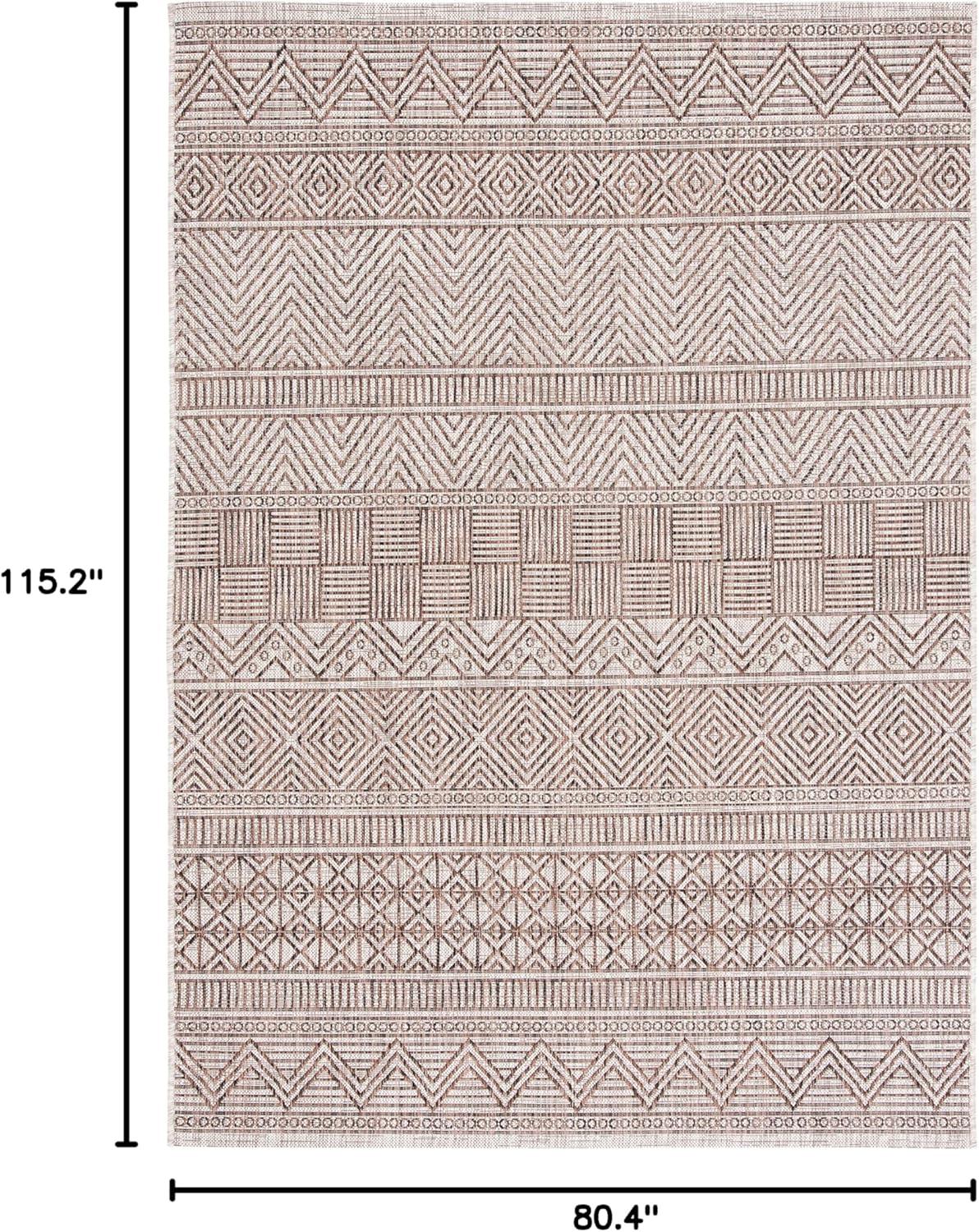 image:imageSAFAVIEH Washable Rug Outdoor Courtyard Collection 53 x 77 Black amp Grey NonShedding amp Easy Cleaning Ideal for Patio Backyard Mudroom CY819637612GreyBrown