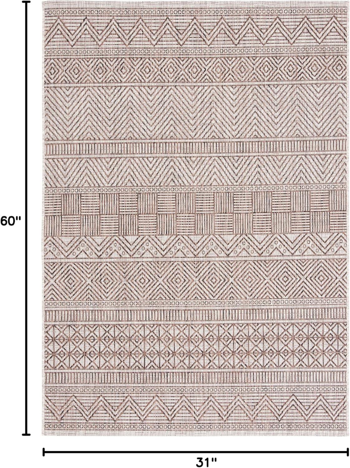 image:imageSAFAVIEH Washable Rug Outdoor Courtyard Collection 53 x 77 Black amp Grey NonShedding amp Easy Cleaning Ideal for Patio Backyard Mudroom CY819637612GreyBrown