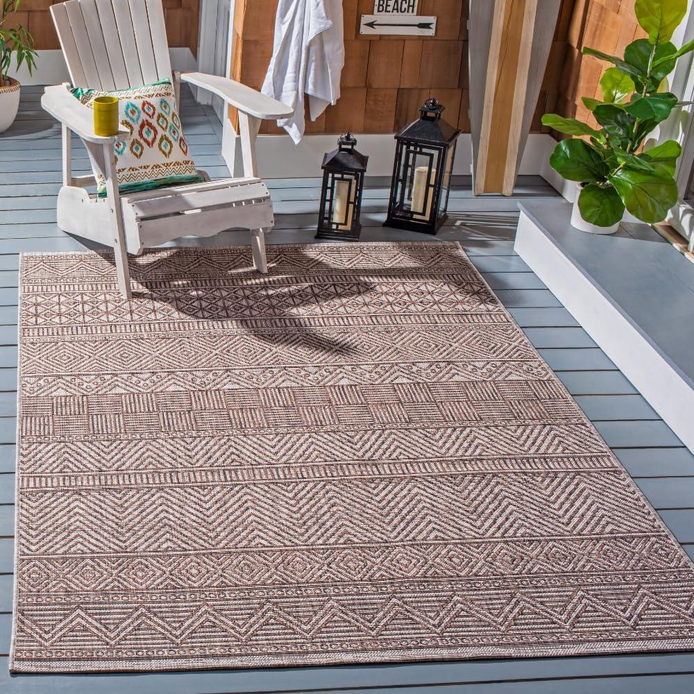 image:imageSAFAVIEH Washable Rug Outdoor Courtyard Collection 53 x 77 Black amp Grey NonShedding amp Easy Cleaning Ideal for Patio Backyard Mudroom CY819637612GreyBrown