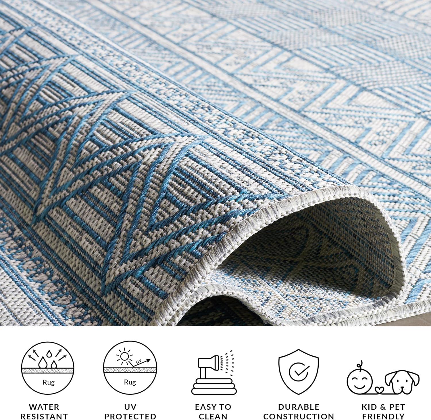 image:imageSAFAVIEH Washable Rug Outdoor Courtyard Collection 53 x 77 Black amp Grey NonShedding amp Easy Cleaning Ideal for Patio Backyard Mudroom CY819637612GreyTeal