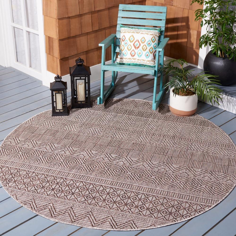 image:imageSAFAVIEH Washable Rug Outdoor Courtyard Collection 53 x 77 Black amp Grey NonShedding amp Easy Cleaning Ideal for Patio Backyard Mudroom CY819637612GreyBrown