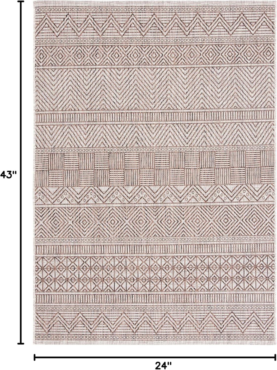 image:imageSAFAVIEH Washable Rug Outdoor Courtyard Collection 53 x 77 Black amp Grey NonShedding amp Easy Cleaning Ideal for Patio Backyard Mudroom CY819637612GreyBrown