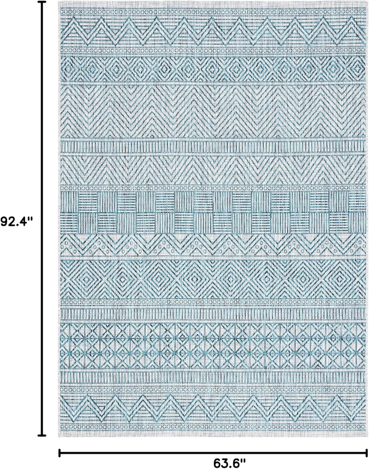 image:imageSAFAVIEH Washable Rug Outdoor Courtyard Collection 53 x 77 Black amp Grey NonShedding amp Easy Cleaning Ideal for Patio Backyard Mudroom CY819637612GreyTeal