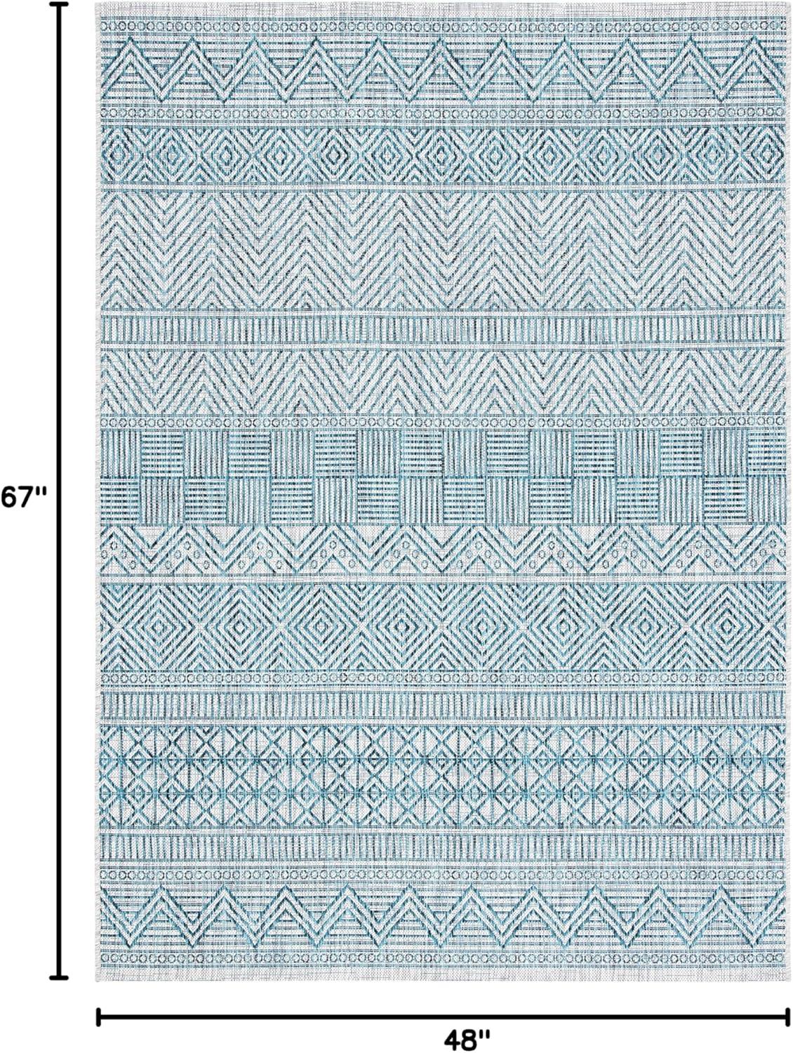 image:imageSAFAVIEH Washable Rug Outdoor Courtyard Collection 53 x 77 Black amp Grey NonShedding amp Easy Cleaning Ideal for Patio Backyard Mudroom CY819637612GreyTeal