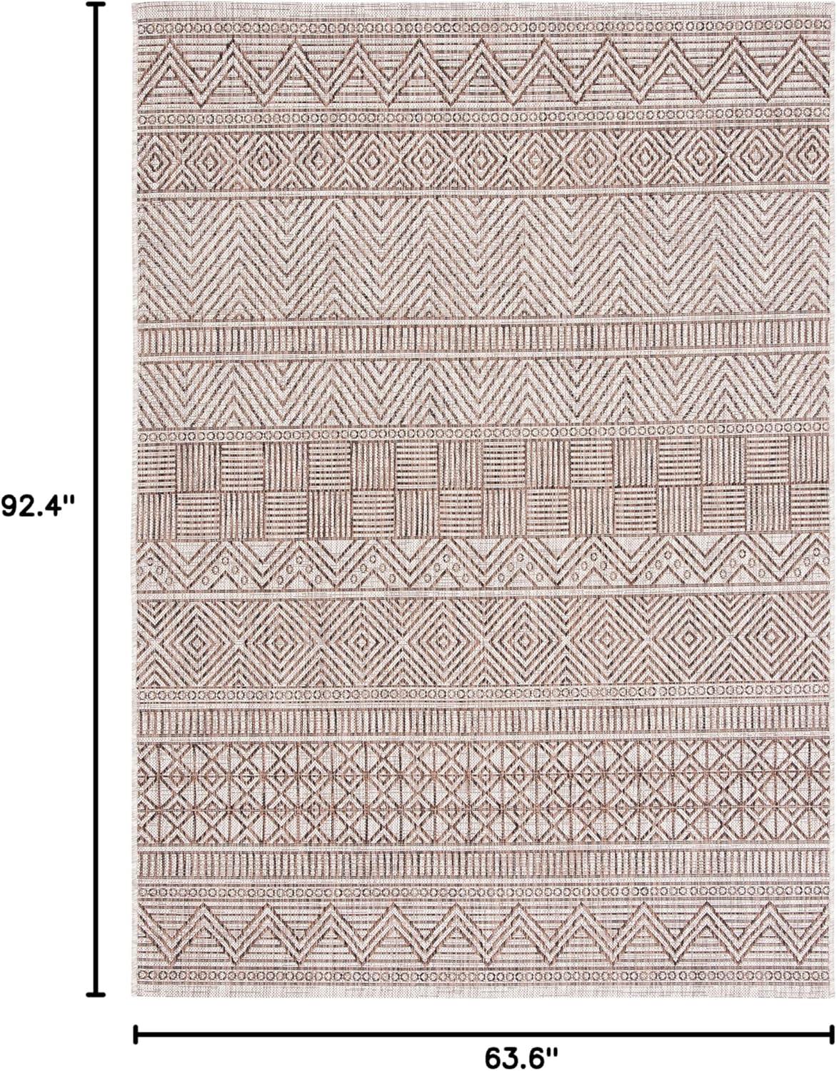image:imageSAFAVIEH Washable Rug Outdoor Courtyard Collection 53 x 77 Black amp Grey NonShedding amp Easy Cleaning Ideal for Patio Backyard Mudroom CY819637612GreyBrown