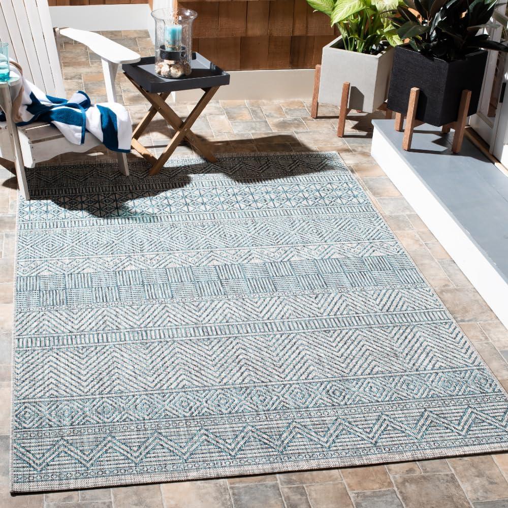 image:imageSAFAVIEH Washable Rug Outdoor Courtyard Collection 53 x 77 Black amp Grey NonShedding amp Easy Cleaning Ideal for Patio Backyard Mudroom CY819637612GreyTeal