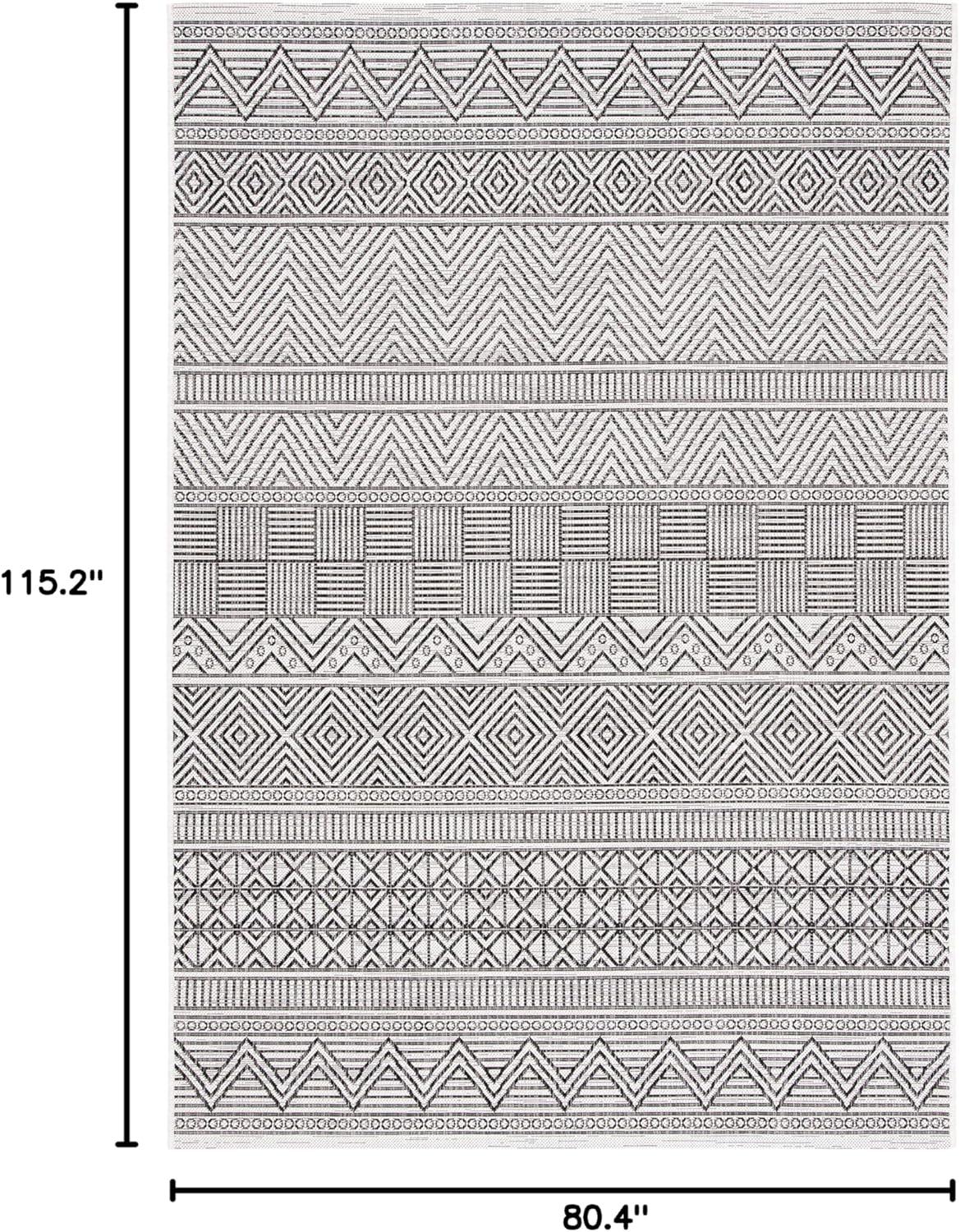 image:imageSAFAVIEH Washable Rug Outdoor Courtyard Collection 53 x 77 Black amp Grey NonShedding amp Easy Cleaning Ideal for Patio Backyard Mudroom CY819637612IvoryBlack