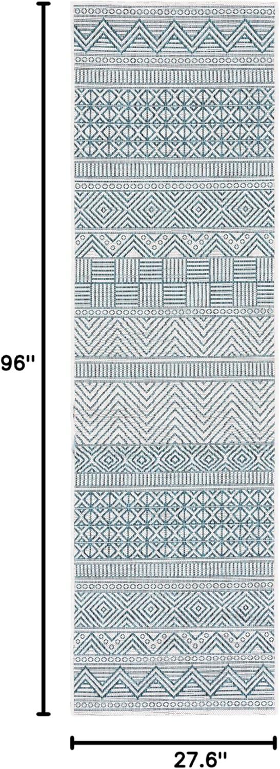 image:imageSAFAVIEH Washable Rug Outdoor Courtyard Collection 53 x 77 Black amp Grey NonShedding amp Easy Cleaning Ideal for Patio Backyard Mudroom CY819637612IvoryTurquoise