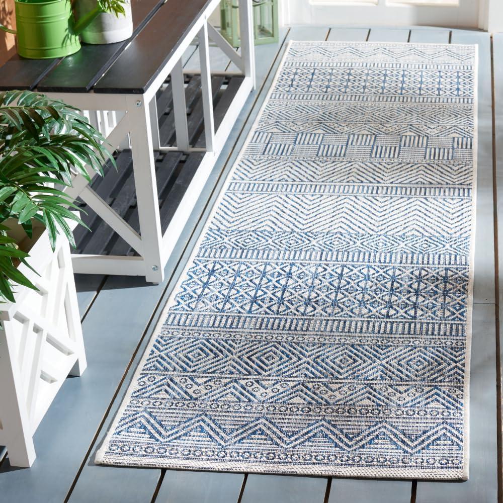 image:imageSAFAVIEH Washable Rug Outdoor Courtyard Collection 53 x 77 Black amp Grey NonShedding amp Easy Cleaning Ideal for Patio Backyard Mudroom CY819637612IvoryNavy