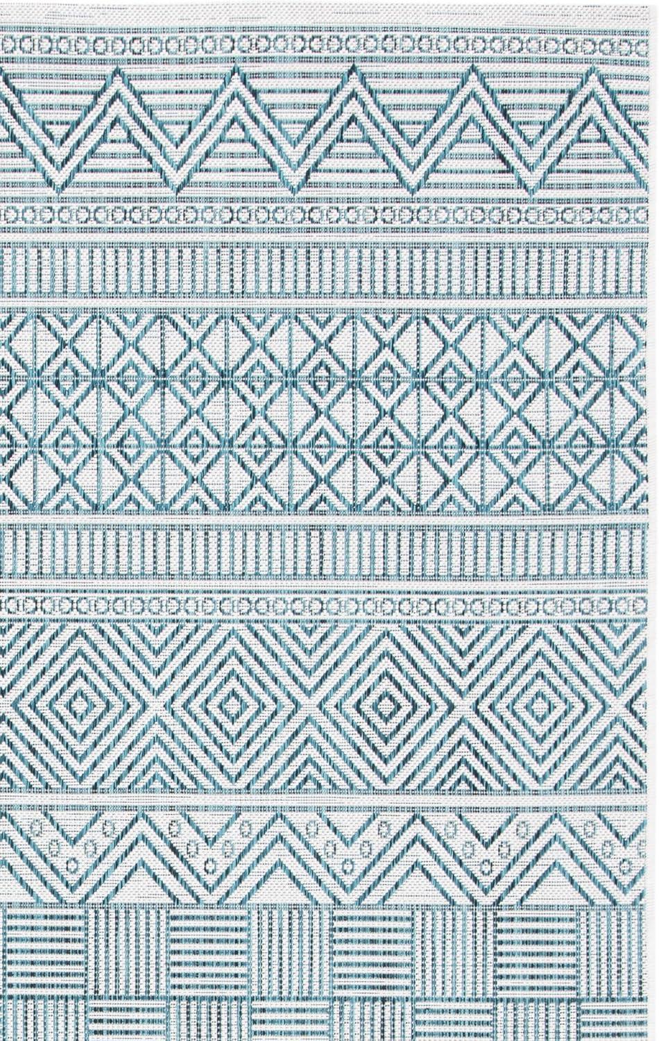 image:imageSAFAVIEH Washable Rug Outdoor Courtyard Collection 53 x 77 Black amp Grey NonShedding amp Easy Cleaning Ideal for Patio Backyard Mudroom CY819637612IvoryTurquoise
