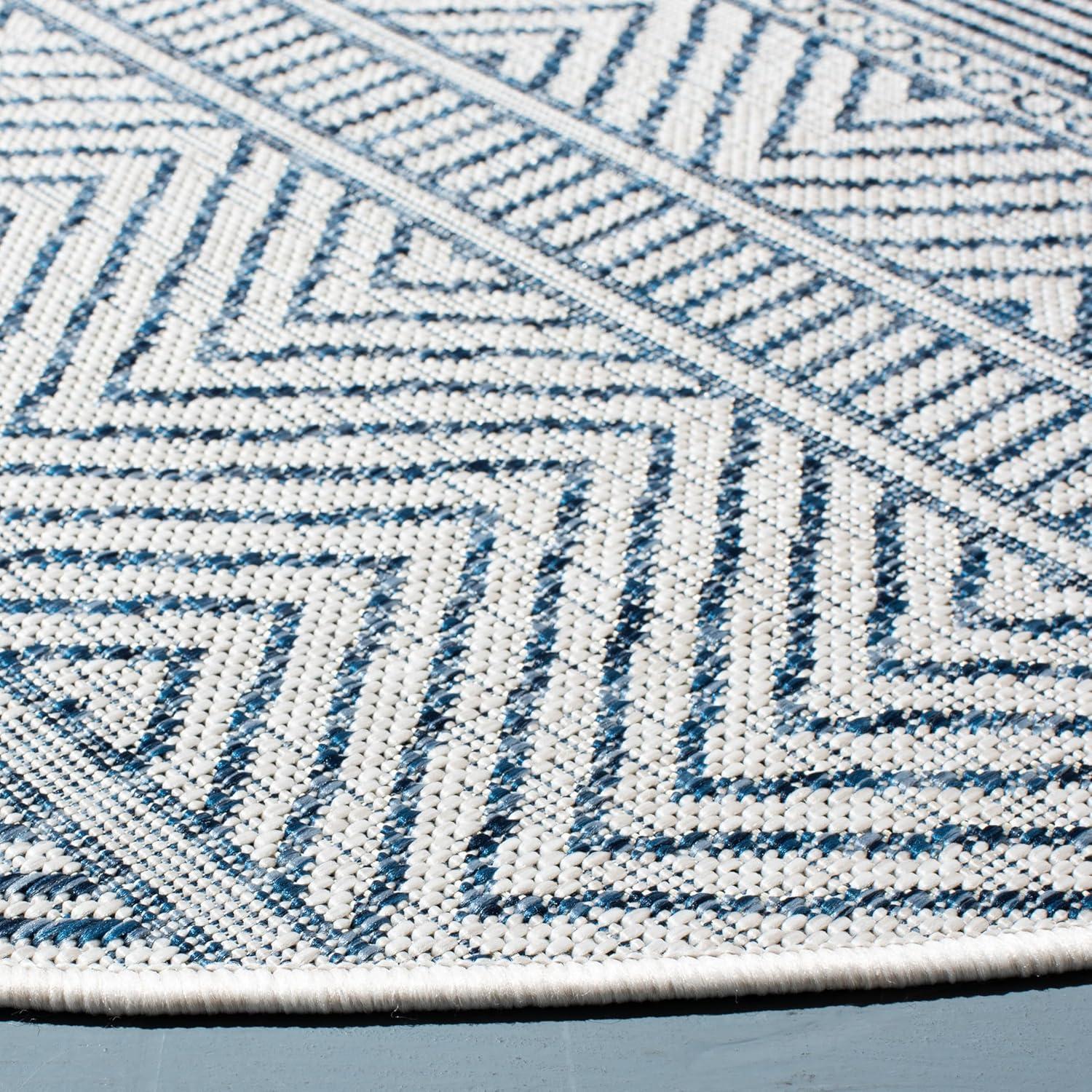 image:imageSAFAVIEH Washable Rug Outdoor Courtyard Collection 53 x 77 Black amp Grey NonShedding amp Easy Cleaning Ideal for Patio Backyard Mudroom CY819637612IvoryNavy