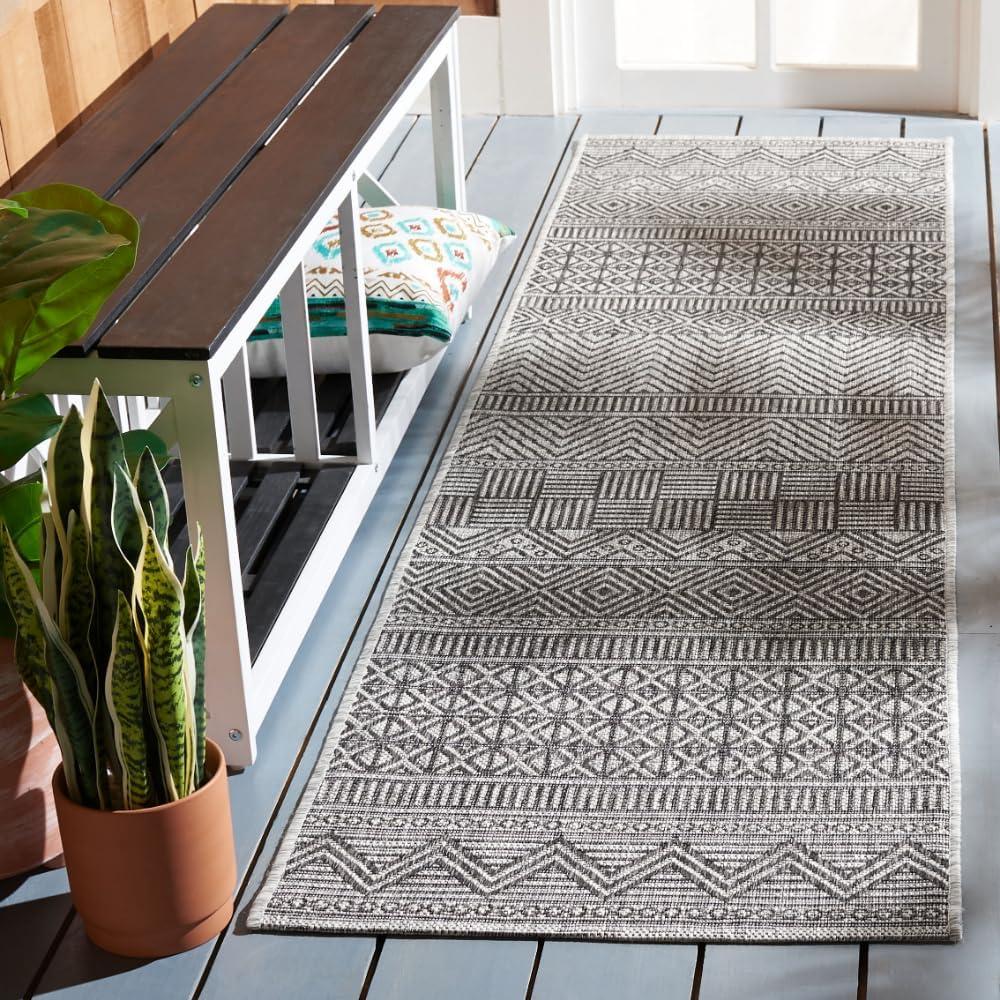 image:imageSAFAVIEH Washable Rug Outdoor Courtyard Collection 53 x 77 Black amp Grey NonShedding amp Easy Cleaning Ideal for Patio Backyard Mudroom CY819637612IvoryBlack