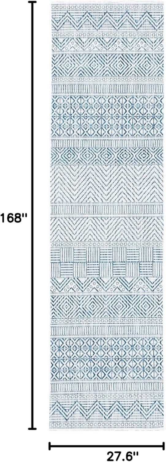 image:imageSAFAVIEH Washable Rug Outdoor Courtyard Collection 53 x 77 Black amp Grey NonShedding amp Easy Cleaning Ideal for Patio Backyard Mudroom CY819637612IvoryNavy
